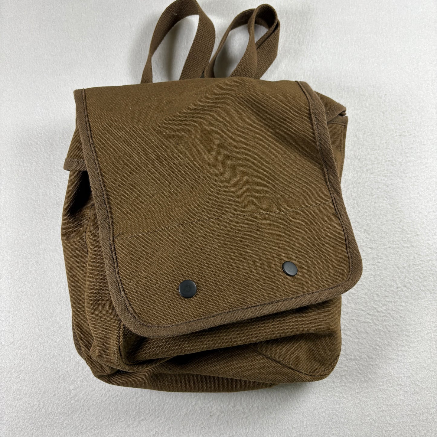 Vintage Military Canvas Backpack Brown Utility Bag Satchel Rucksack 14x12 Army