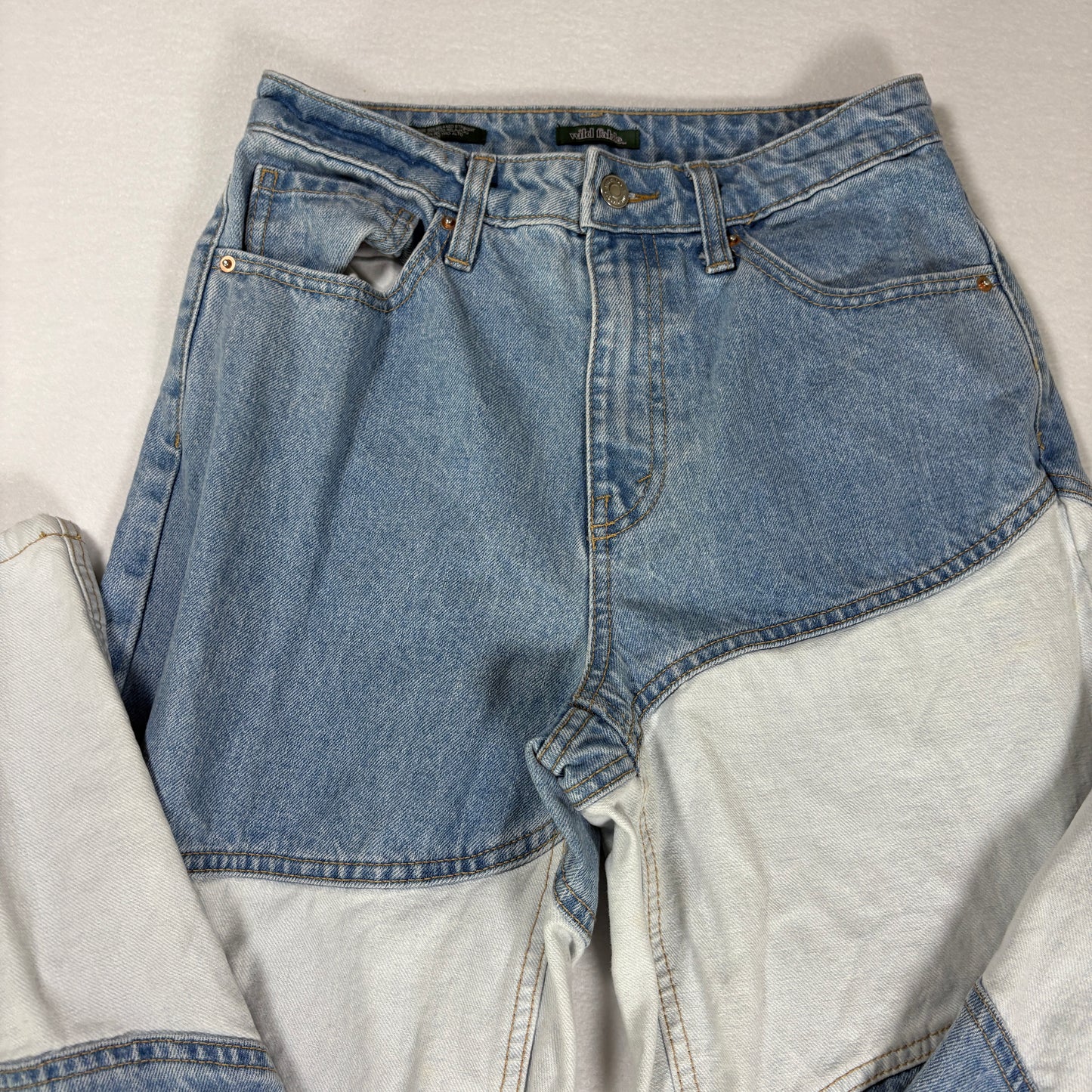 Wild Fable Jeans Women’s High Rise Patchwork Baggy Relaxed Straight Size 4