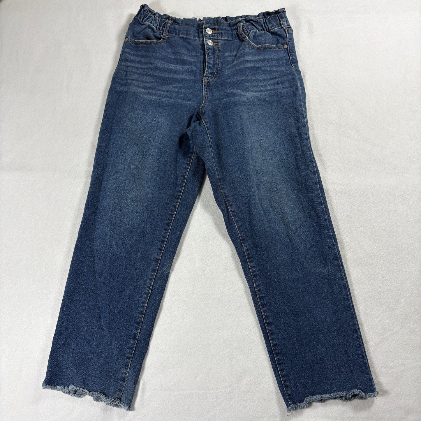 Scoop Jeans Womens 8 Blue Mid Rise Stretch Denim Frayed Hem Casual Y2K Vintage