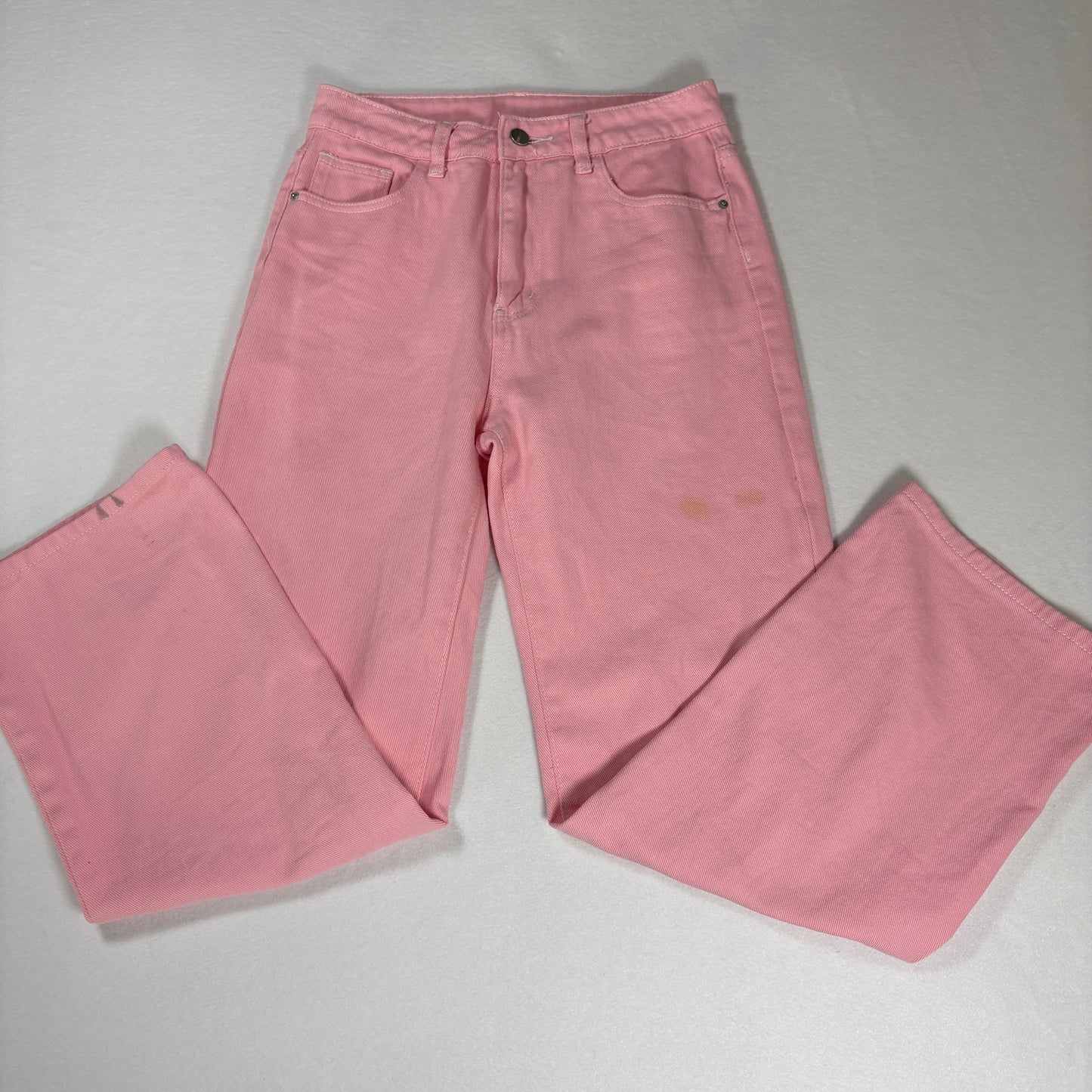 Women’s Jeans Pink Straight Leg High Rise Denim Pants Casual Y2K 31x28