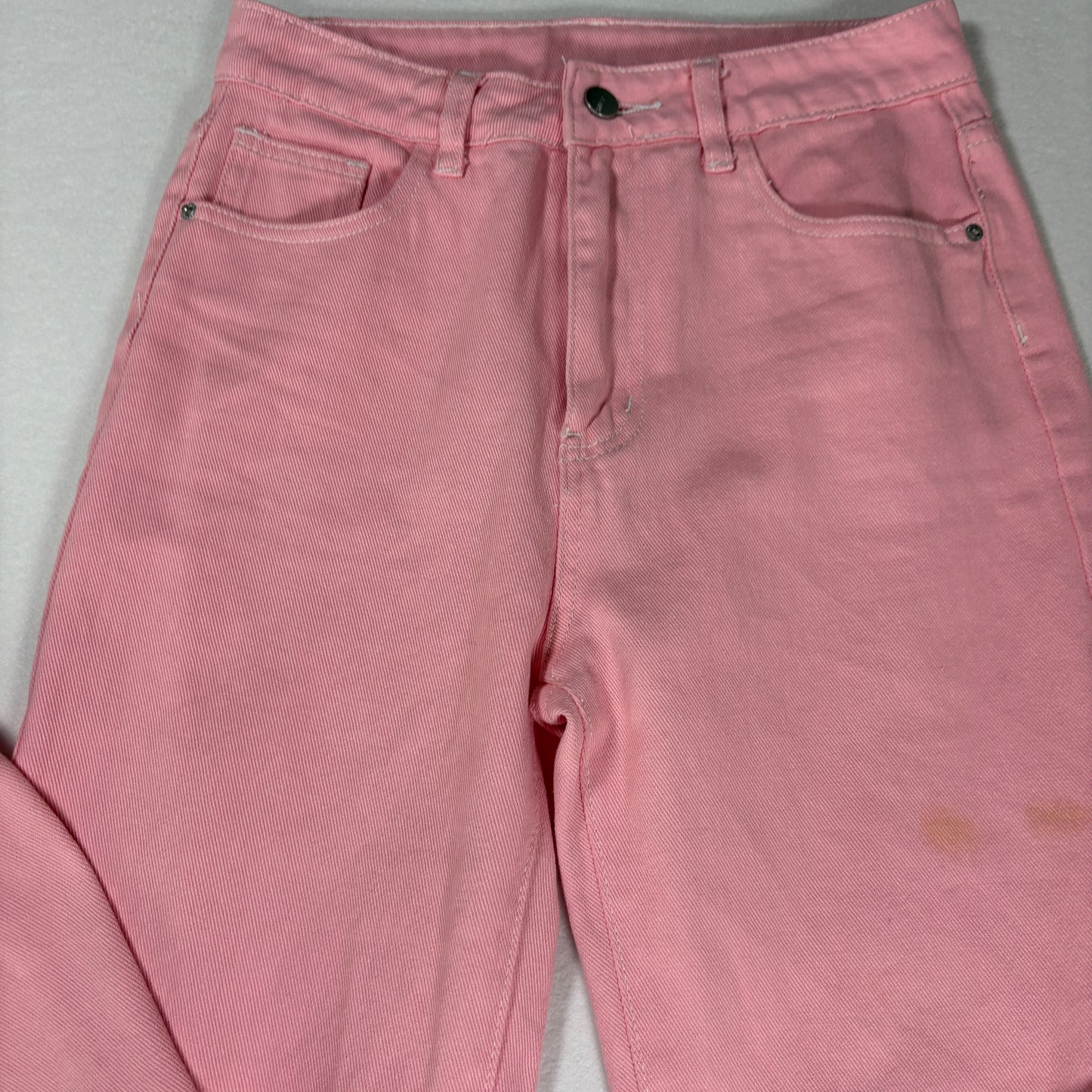 Women’s Jeans Pink Straight Leg High Rise Denim Pants Casual Y2K 31x28