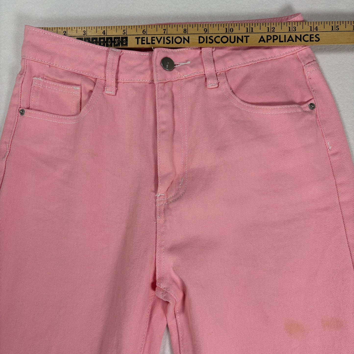 Women’s Jeans Pink Straight Leg High Rise Denim Pants Casual Y2K 31x28