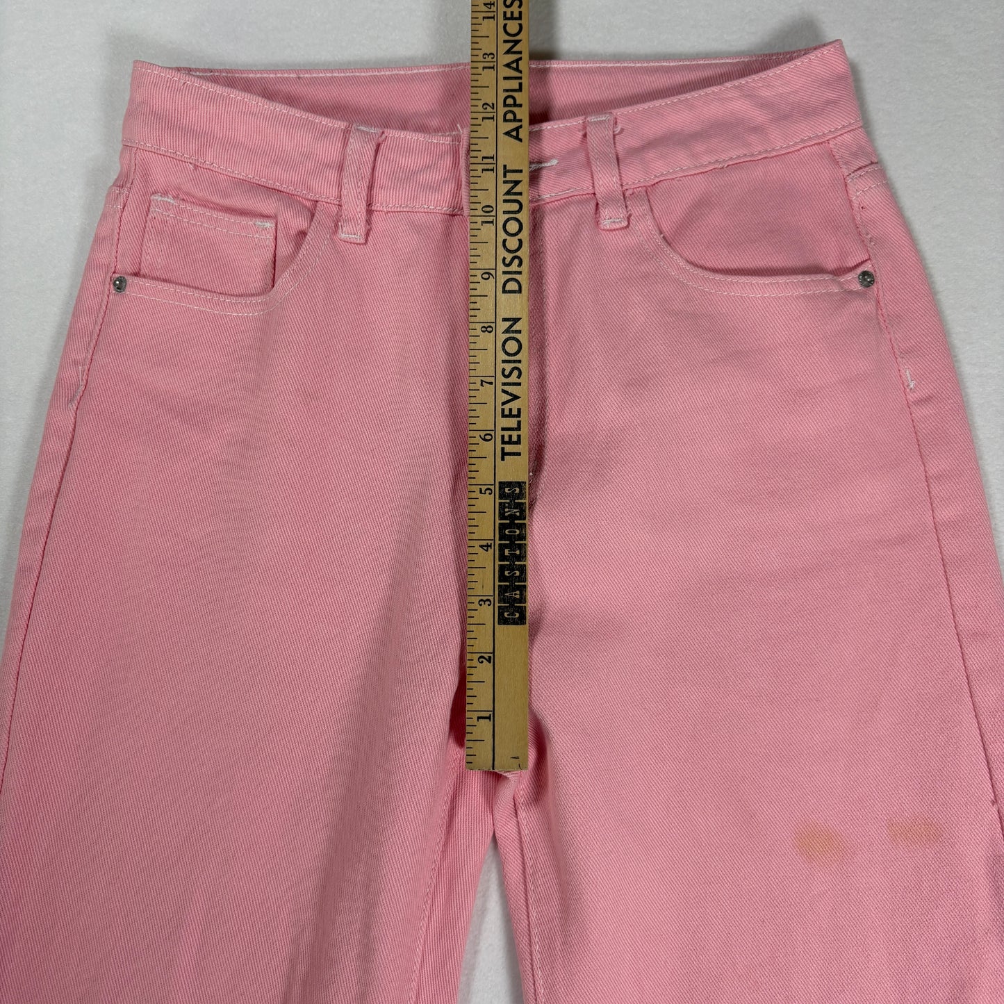 Women’s Jeans Pink Straight Leg High Rise Denim Pants Casual Y2K 31x28