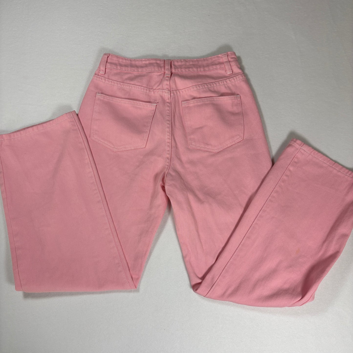 Women’s Jeans Pink Straight Leg High Rise Denim Pants Casual Y2K 31x28