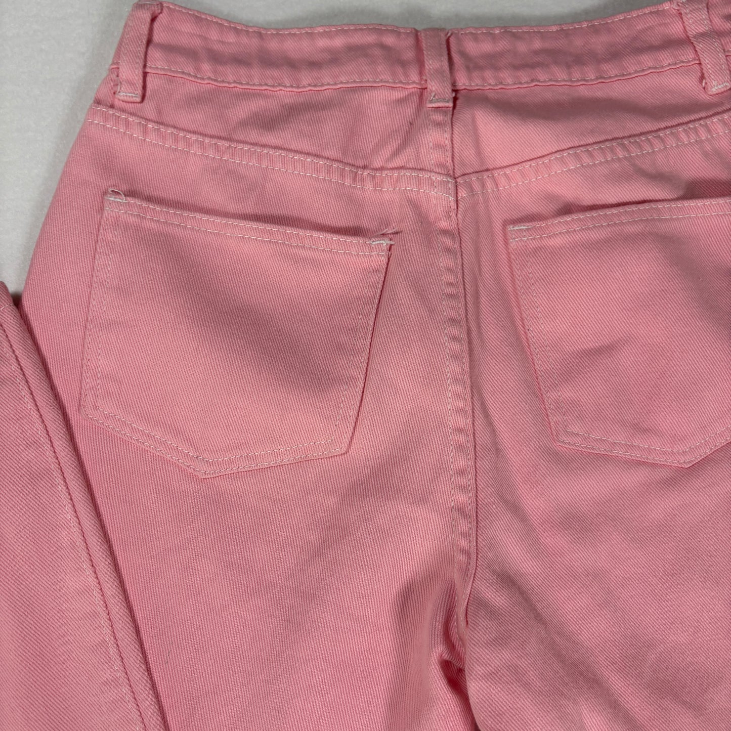 Women’s Jeans Pink Straight Leg High Rise Denim Pants Casual Y2K 31x28