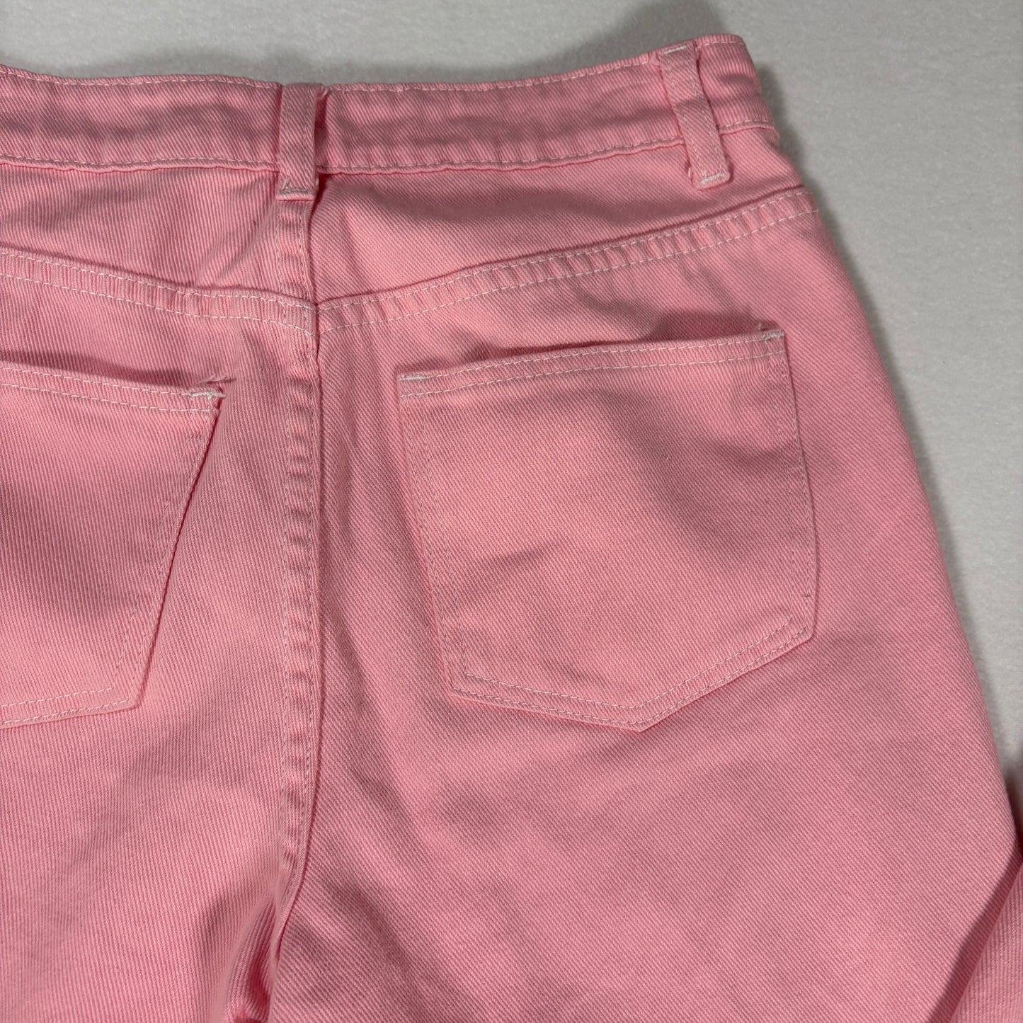 Women’s Jeans Pink Straight Leg High Rise Denim Pants Casual Y2K 31x28