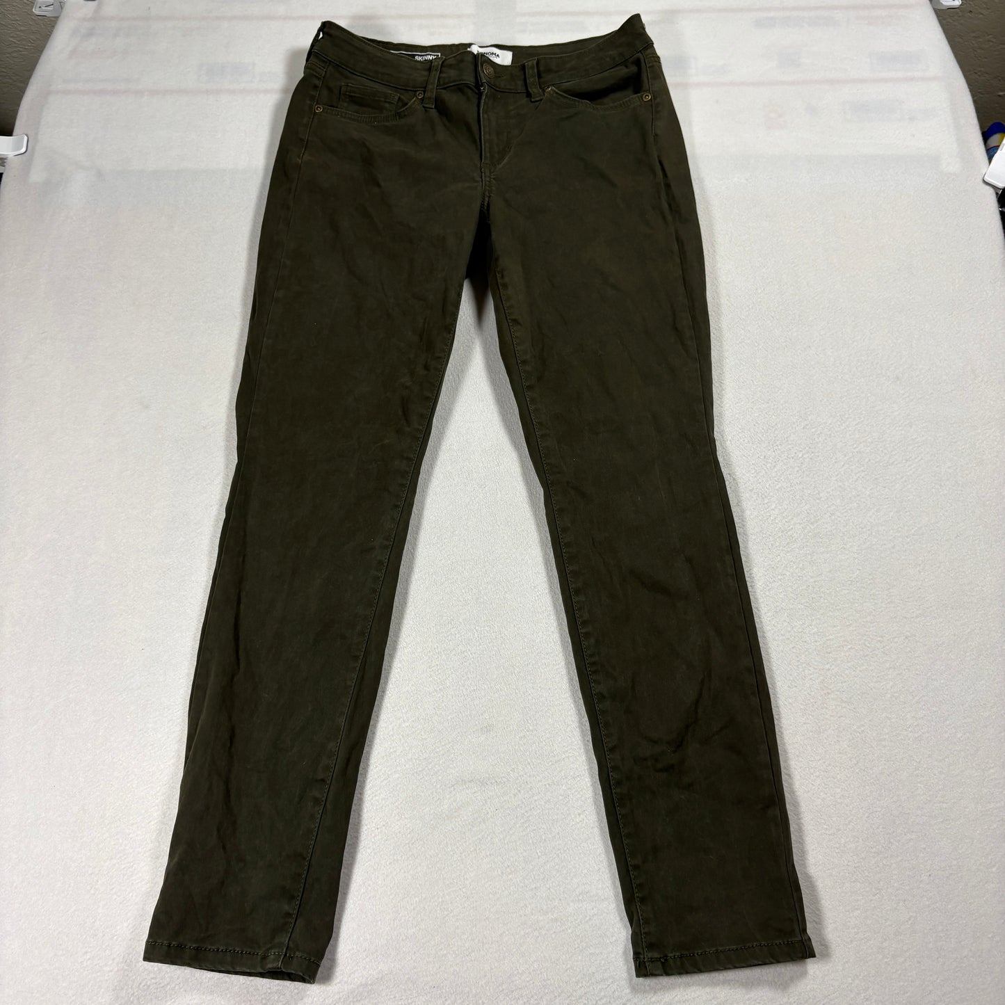 Sonoma Skinny Jeans Womens 6 Olive Green Mid Rise Stretch Casual Pants