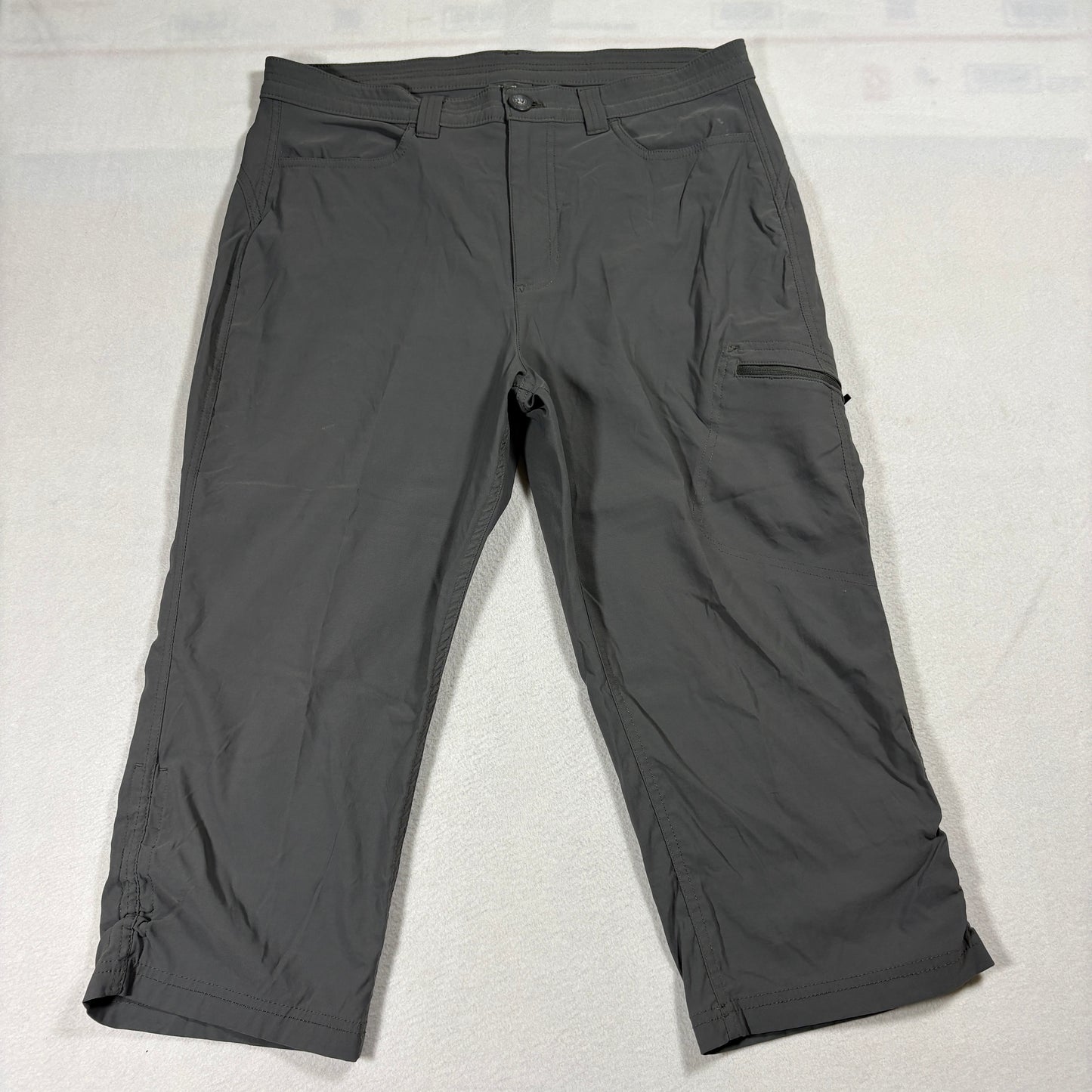 Eddie Bauer Capri Pants Womens 14 Gray Nylon Stretch Hiking Outdoor Travel