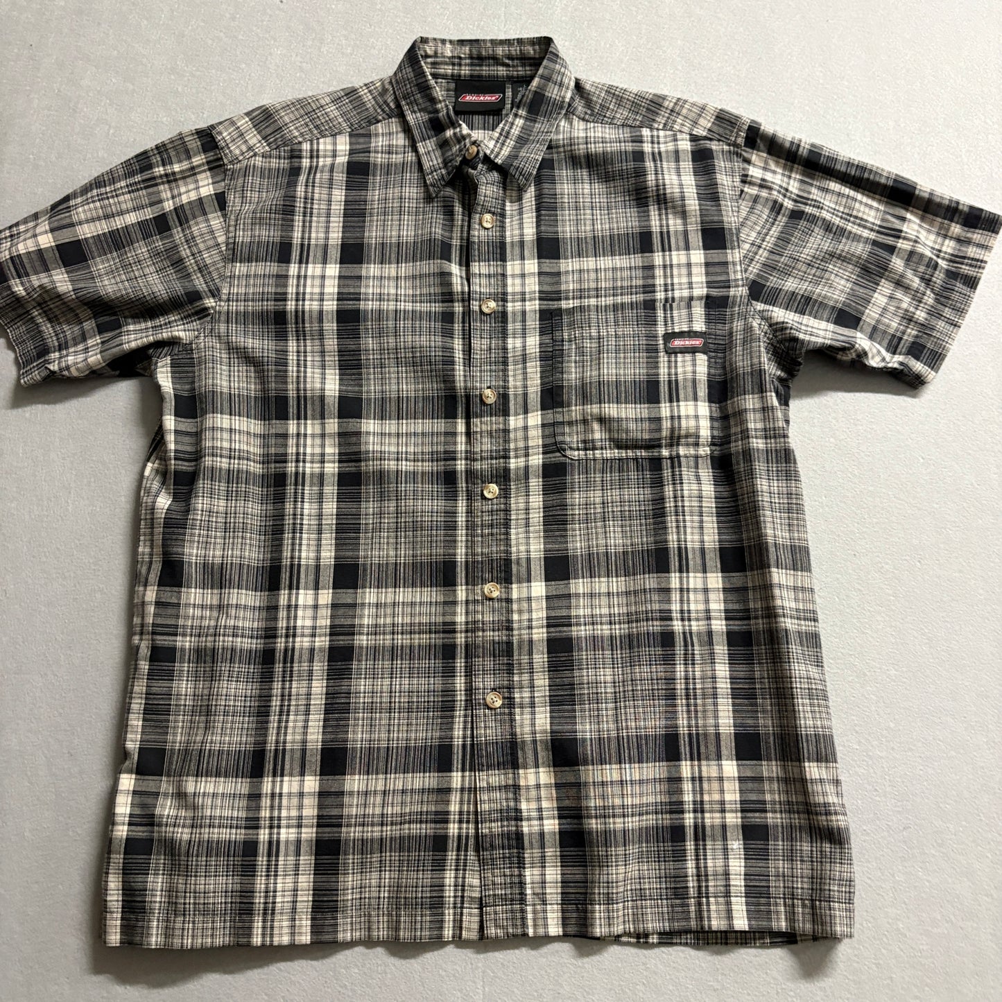 Dickies Plaid Button Up Shirt Mens L Workwear Skate Streetwear Grunge Y2K