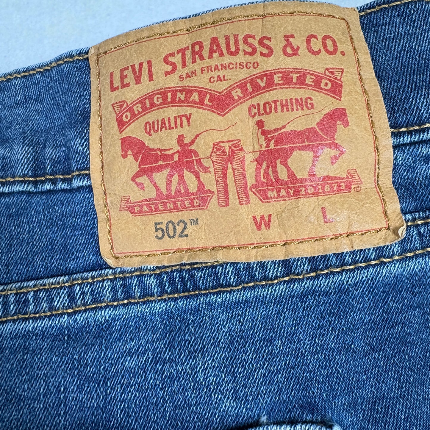 Levi’s Mens 502 Jeans W58 L30 Blue Denim Straight Tapered Y2K Baggy Grunge