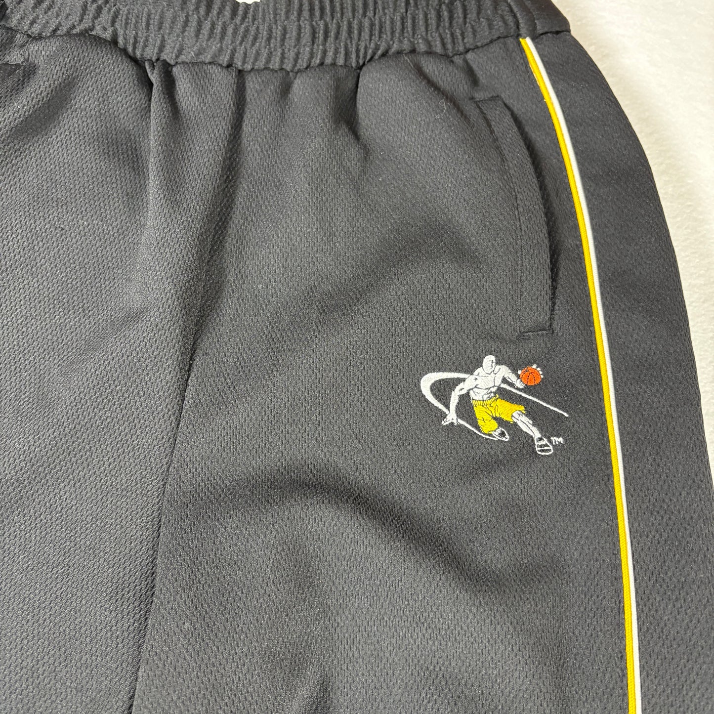 AND1 Pants Youth L 14–16 Tearaway Snap Black Yellow Basketball Warm Up Athletic