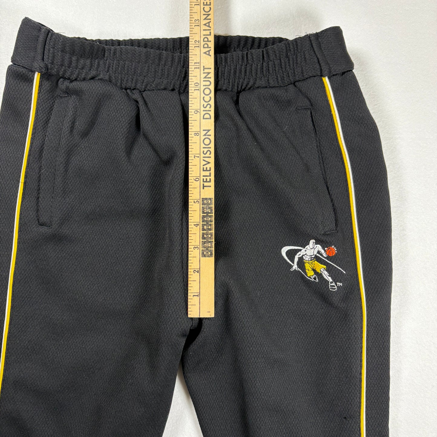 AND1 Pants Youth L 14–16 Tearaway Snap Black Yellow Basketball Warm Up Athletic