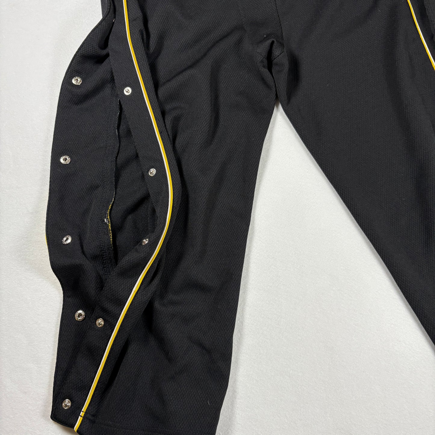 AND1 Pants Youth L 14–16 Tearaway Snap Black Yellow Basketball Warm Up Athletic