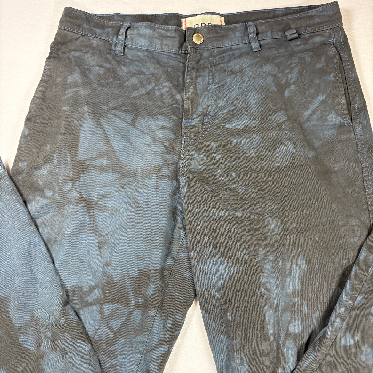 BDG Pants Mens 32x32 Tie Dye Black Blue Chino Casual Streetwear Urban Outfit