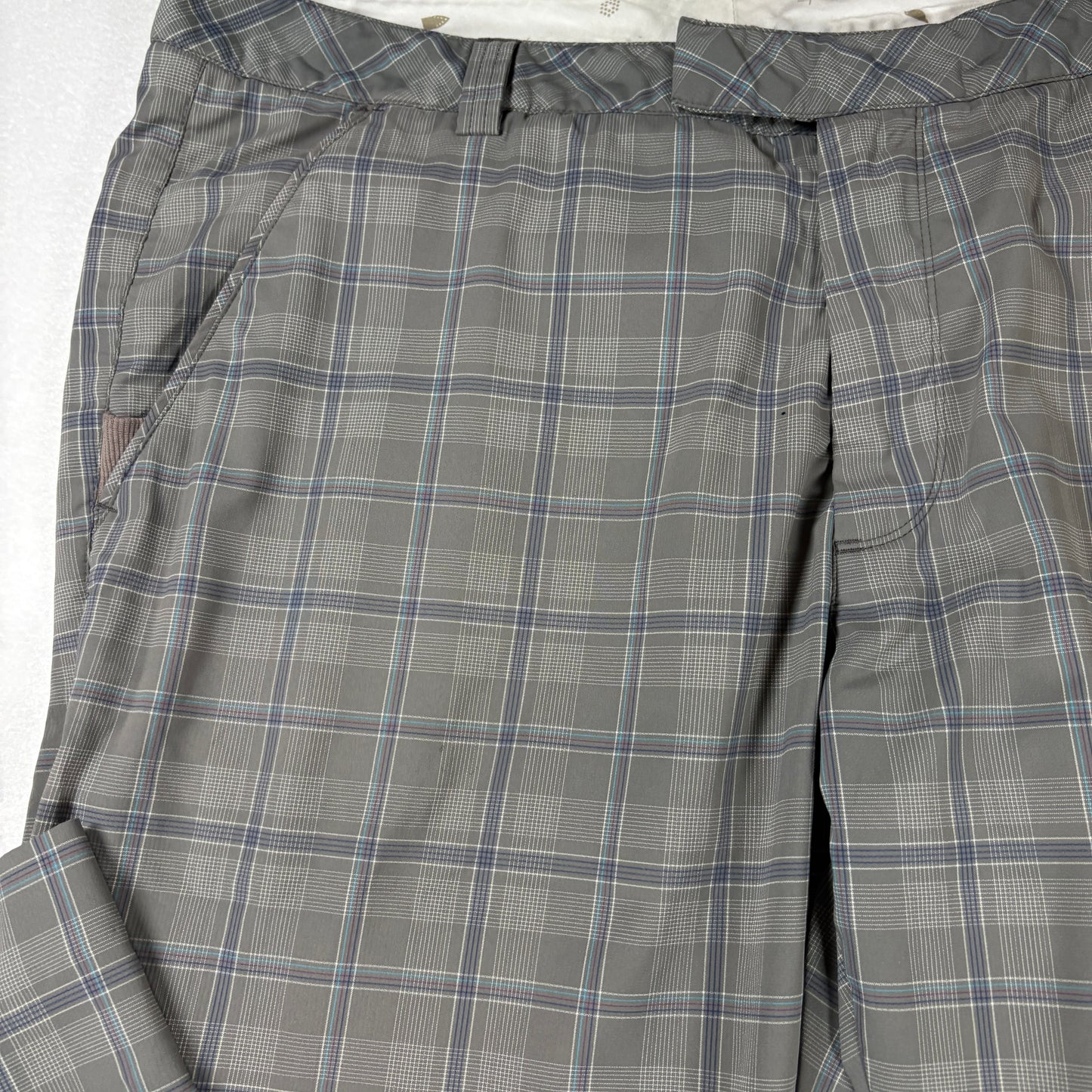 Puma Pants Mens 36x32 Plaid Gray Golf Casual Lifestyle Stretch Comfort Trousers