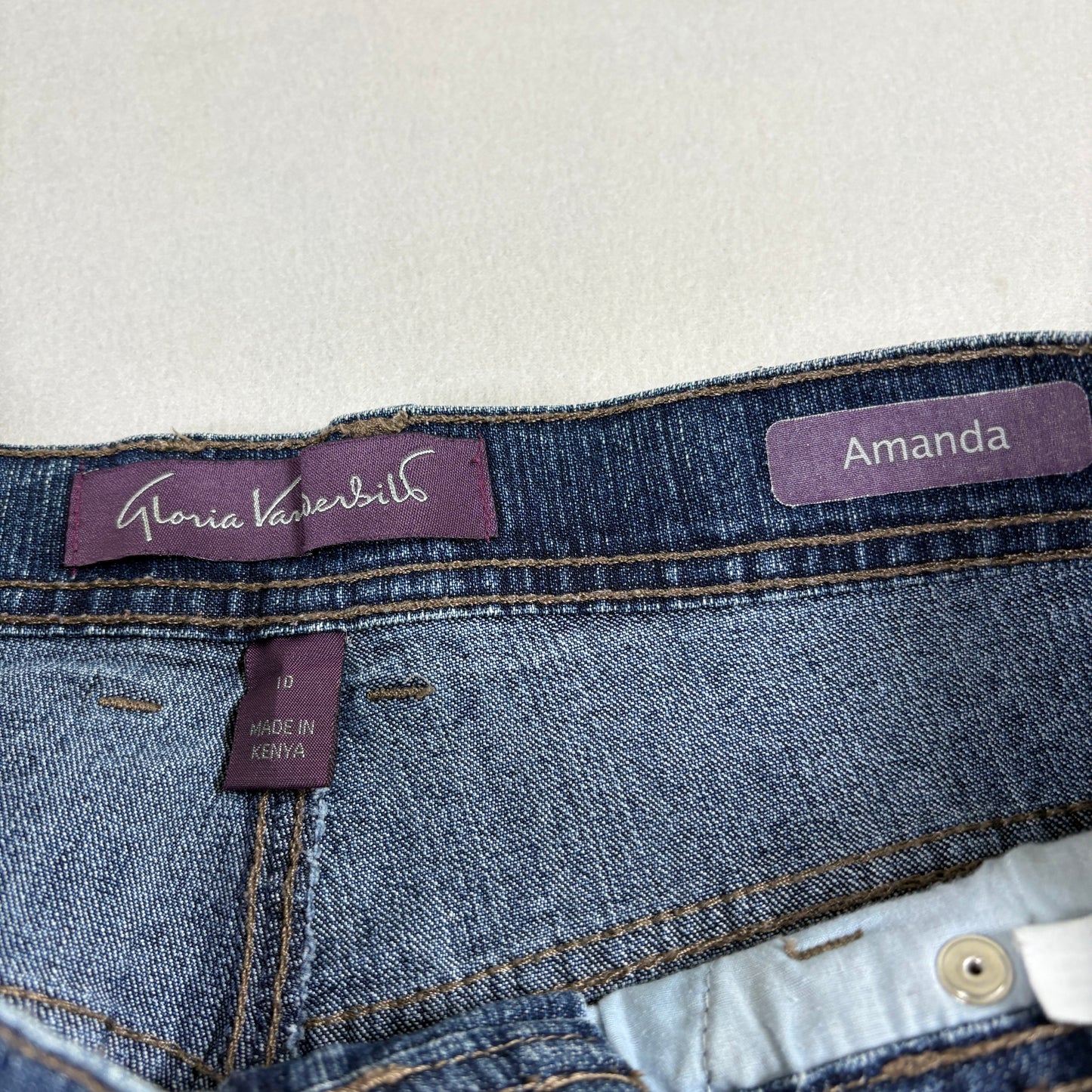 Gloria Vanderbilt Womens Jeans Size 10 Blue Denim Amanda High Rise Classic Fit