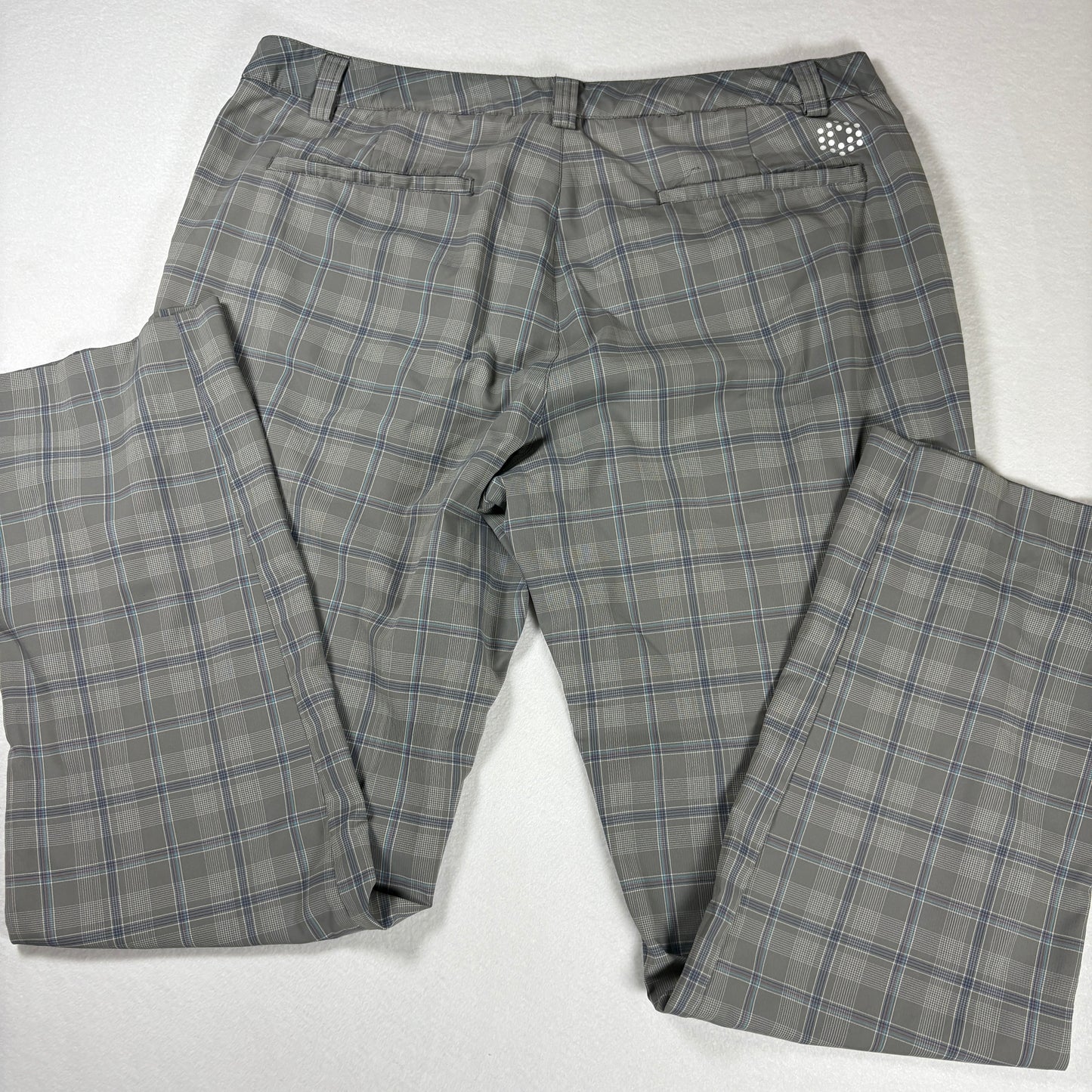Puma Pants Mens 36x32 Plaid Gray Golf Casual Lifestyle Stretch Comfort Trousers