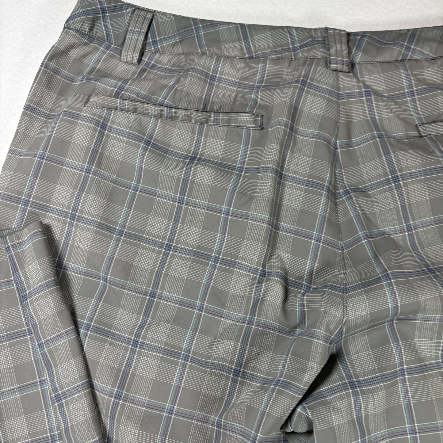 Puma Pants Mens 36x32 Plaid Gray Golf Casual Lifestyle Stretch Comfort Trousers