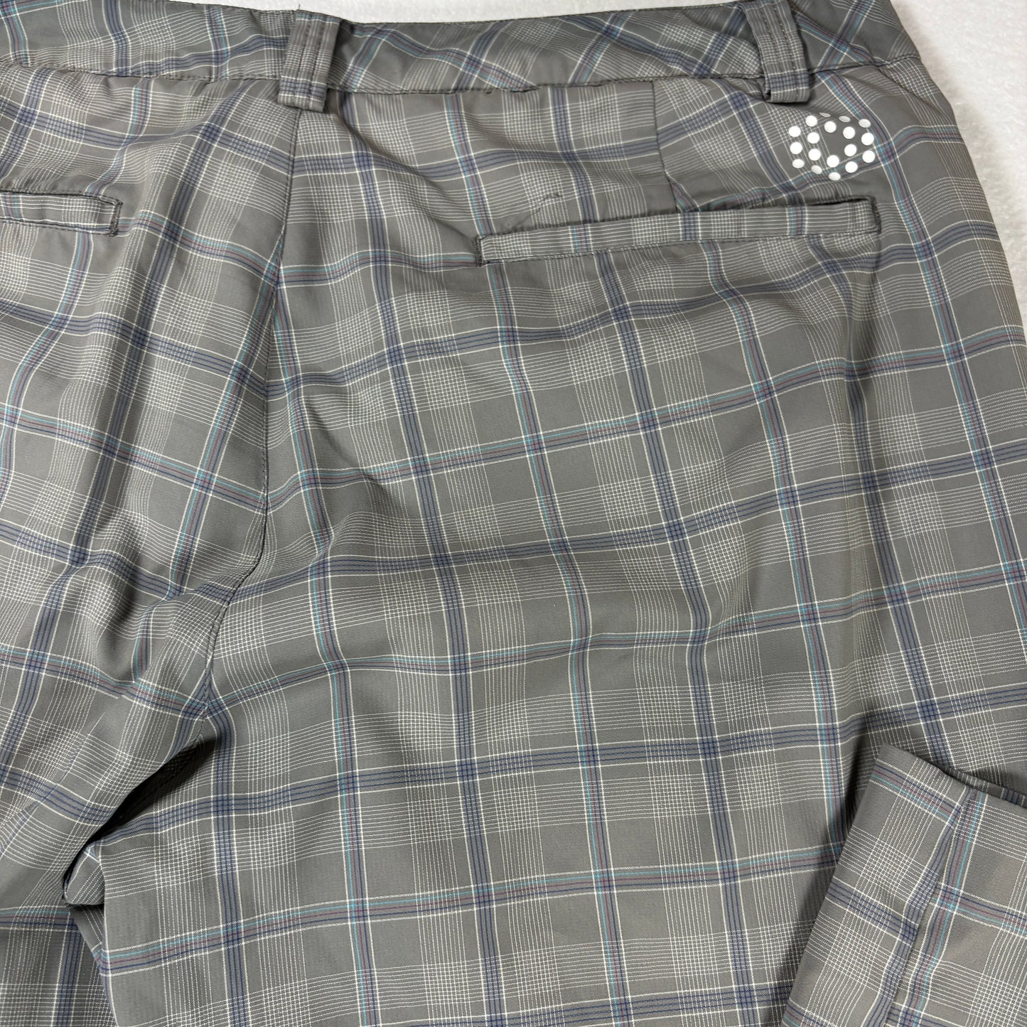Puma Pants Mens 36x32 Plaid Gray Golf Casual Lifestyle Stretch Comfort Trousers