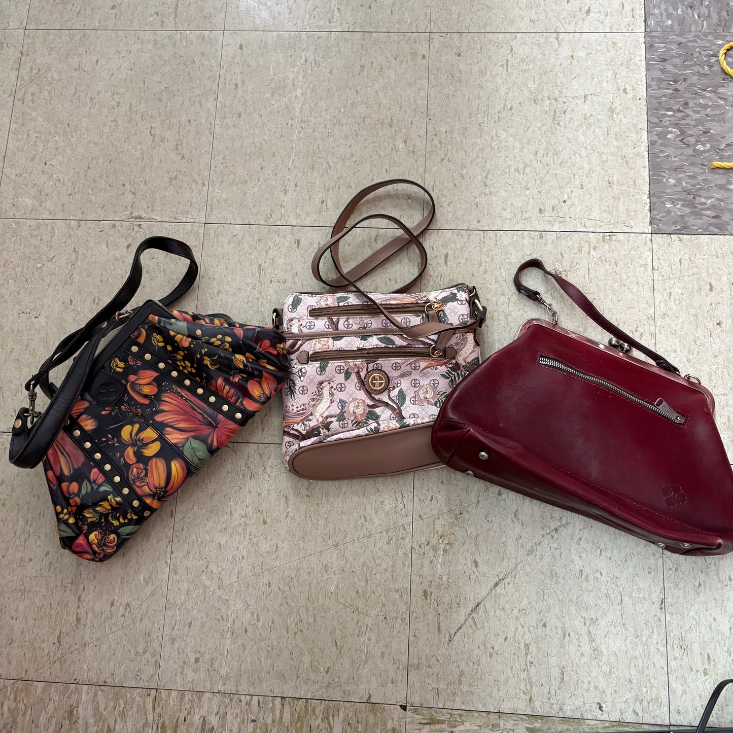 Designer Purse Lot 3 Patricia Nash Gianni Bernini Anuschka Leather Floral Bags!