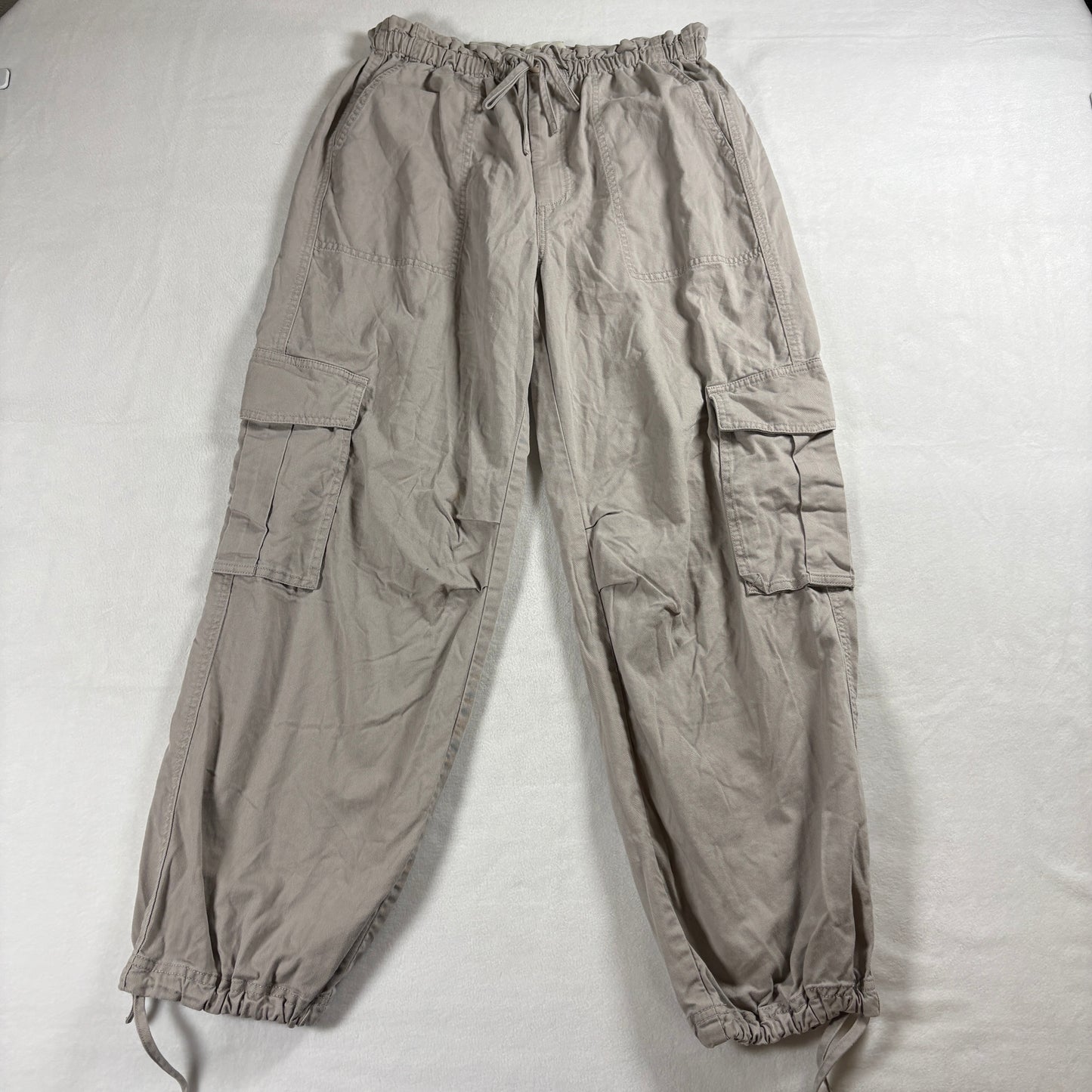 Abercrombie Fitch Pants Womens Size S Taupe Cargo Jogger Y2K Streetwear Wide Fit