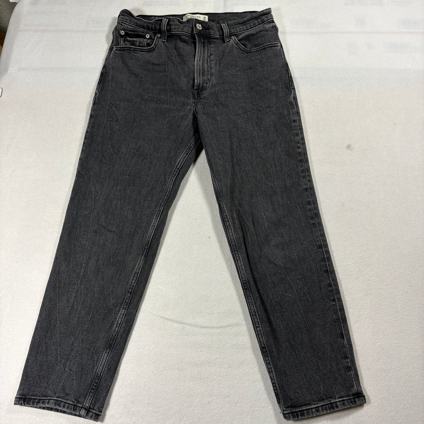 Abercrombie Mom Jeans Womens 28 High Rise Black Grey Wash Vintage Straight