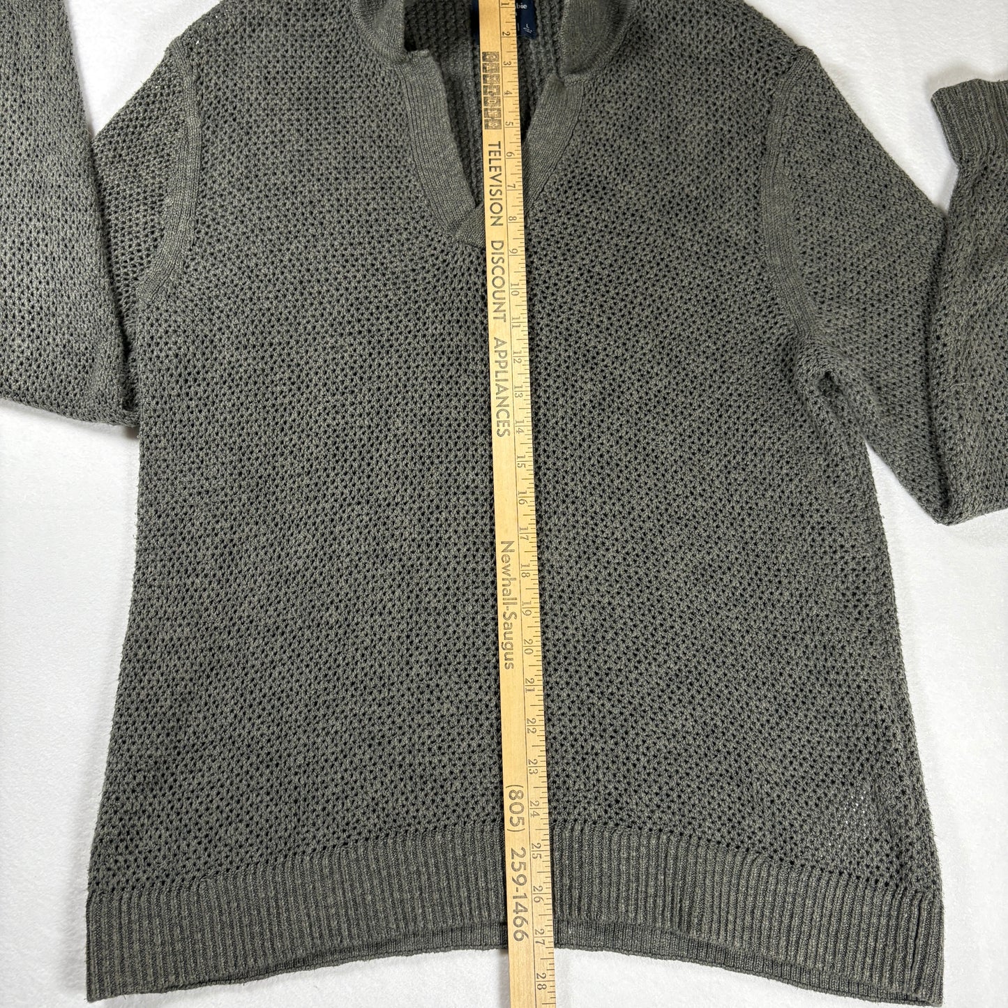 Abercrombie & Fitch Sweater Mens L Gray Knit Shawl Collar Pullover Casual