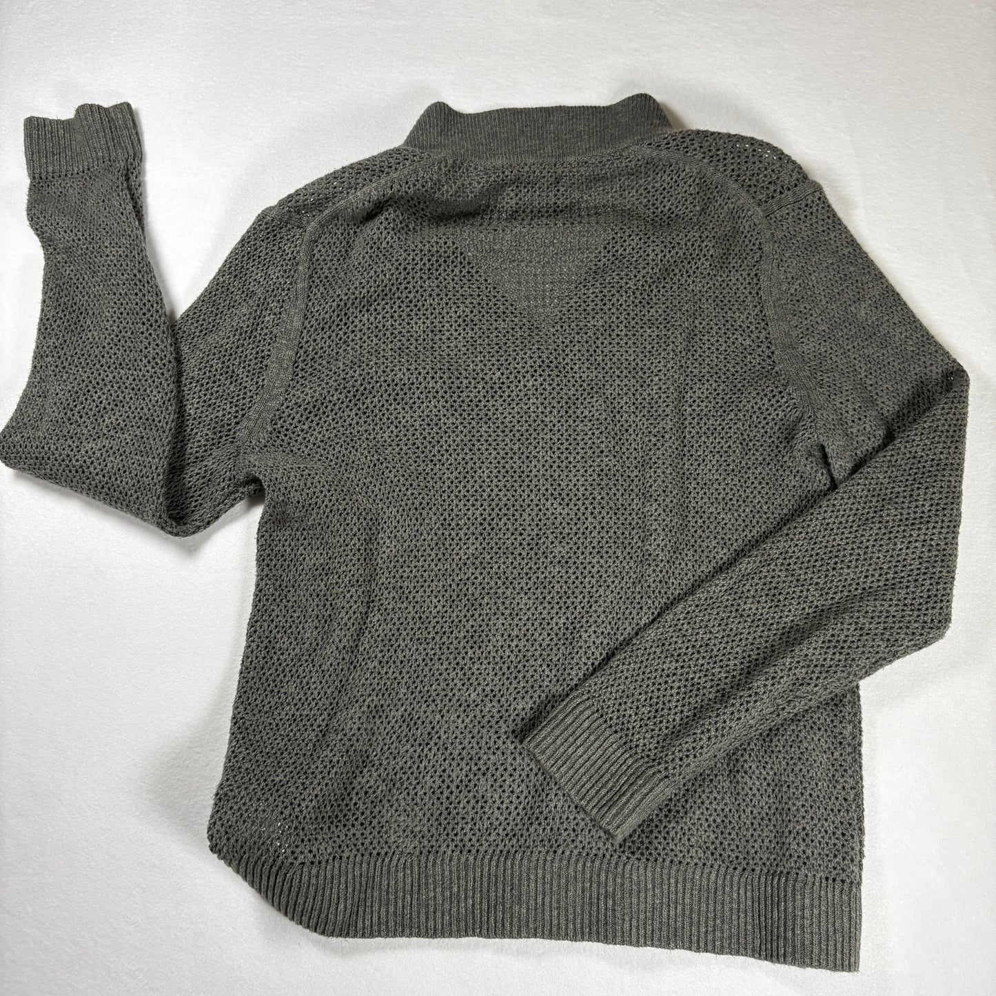 Abercrombie & Fitch Sweater Mens L Gray Knit Shawl Collar Pullover Casual