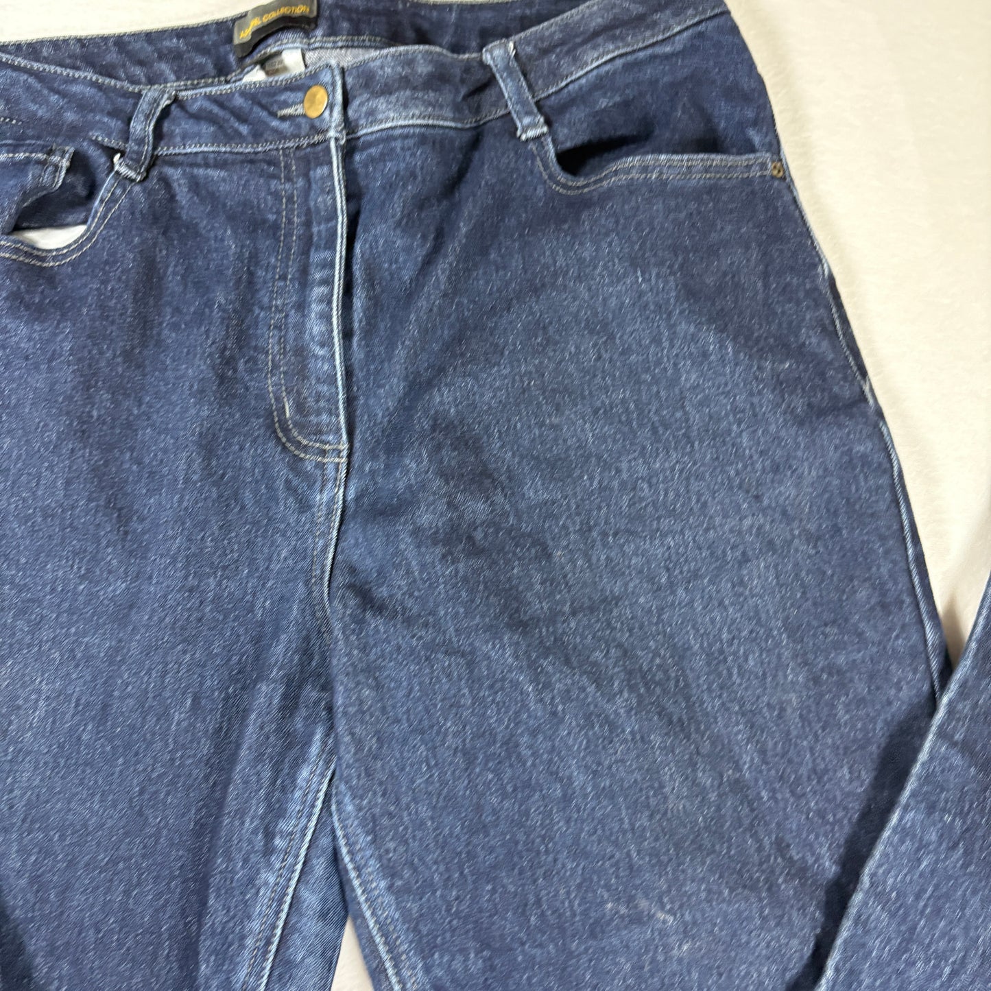 Apparel Collection Jeans Womens 14R Dark Wash Stretch Straight Denim Pants