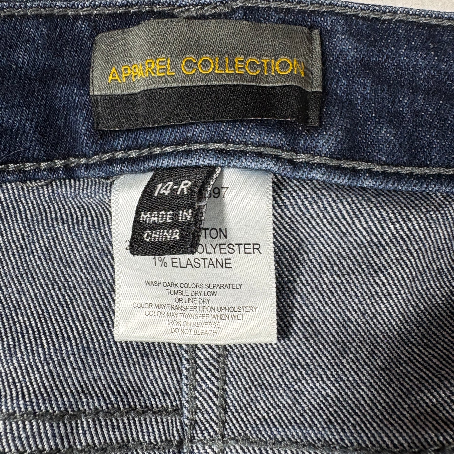 Apparel Collection Jeans Womens 14R Dark Wash Stretch Straight Denim Pants