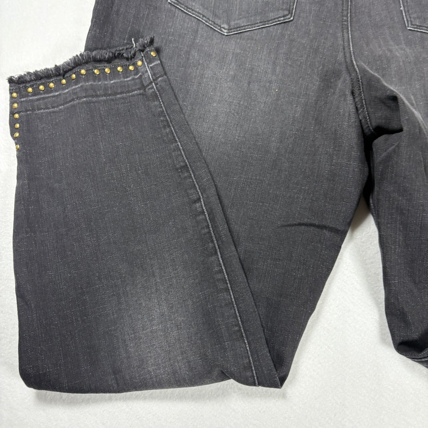 Style & Co Womens Jeans 16 Gray Skinny Leg Studded Trim Stretch Denim Pants
