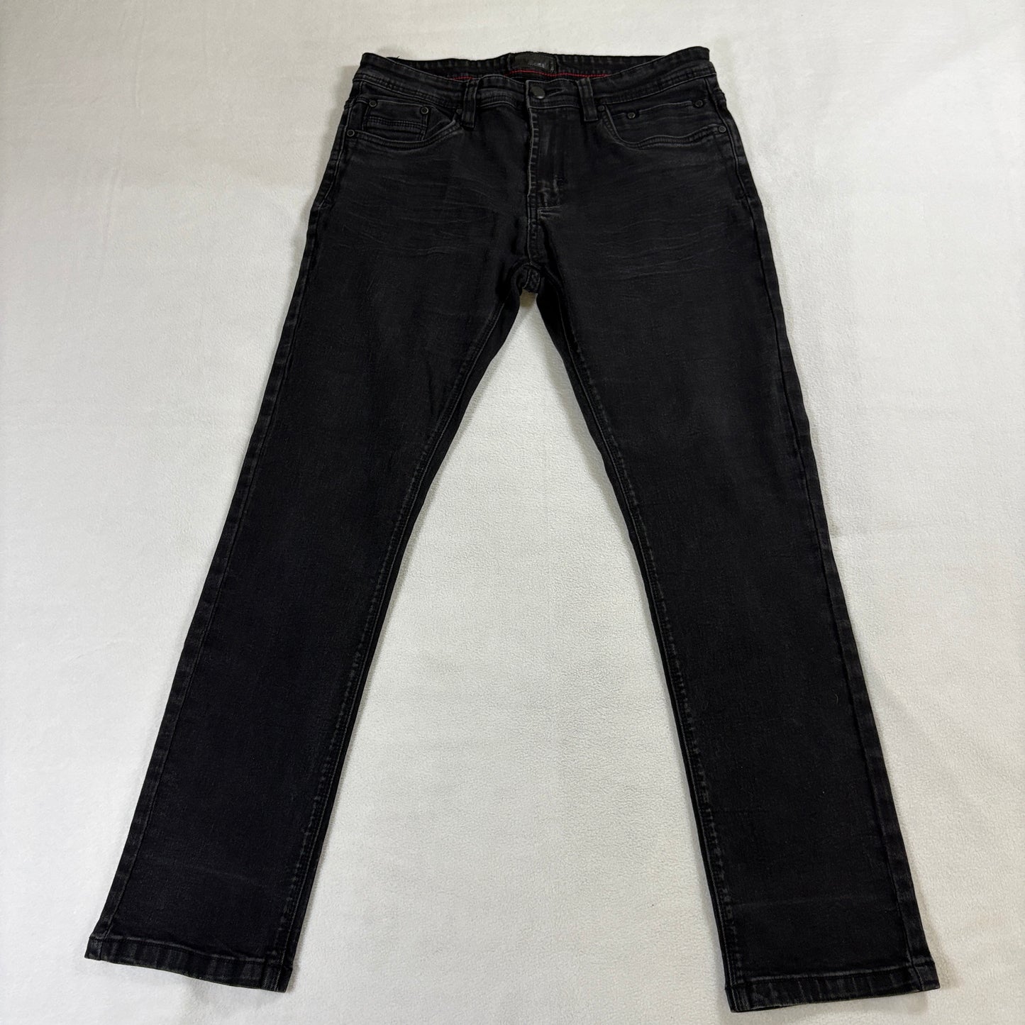 Slim Straight Stretch Jeans Black Wash Steves Jeans 32x30 Fits Like 32 X 28 Y2K