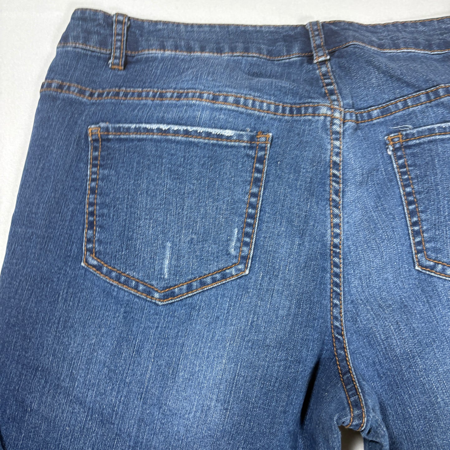 Canyon River Blues Women’s Jeans Size 14 Blue Distressed Stretch Denim Casual