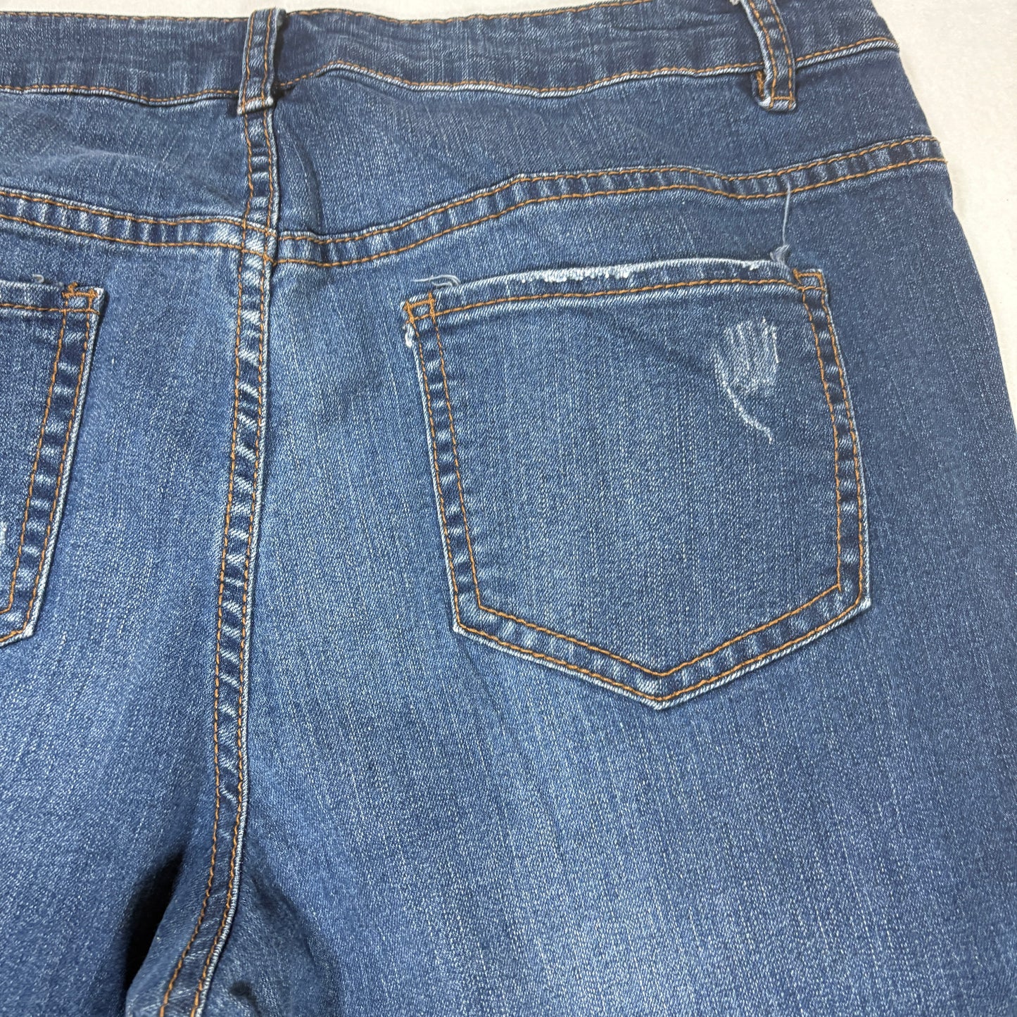 Canyon River Blues Women’s Jeans Size 14 Blue Distressed Stretch Denim Casual