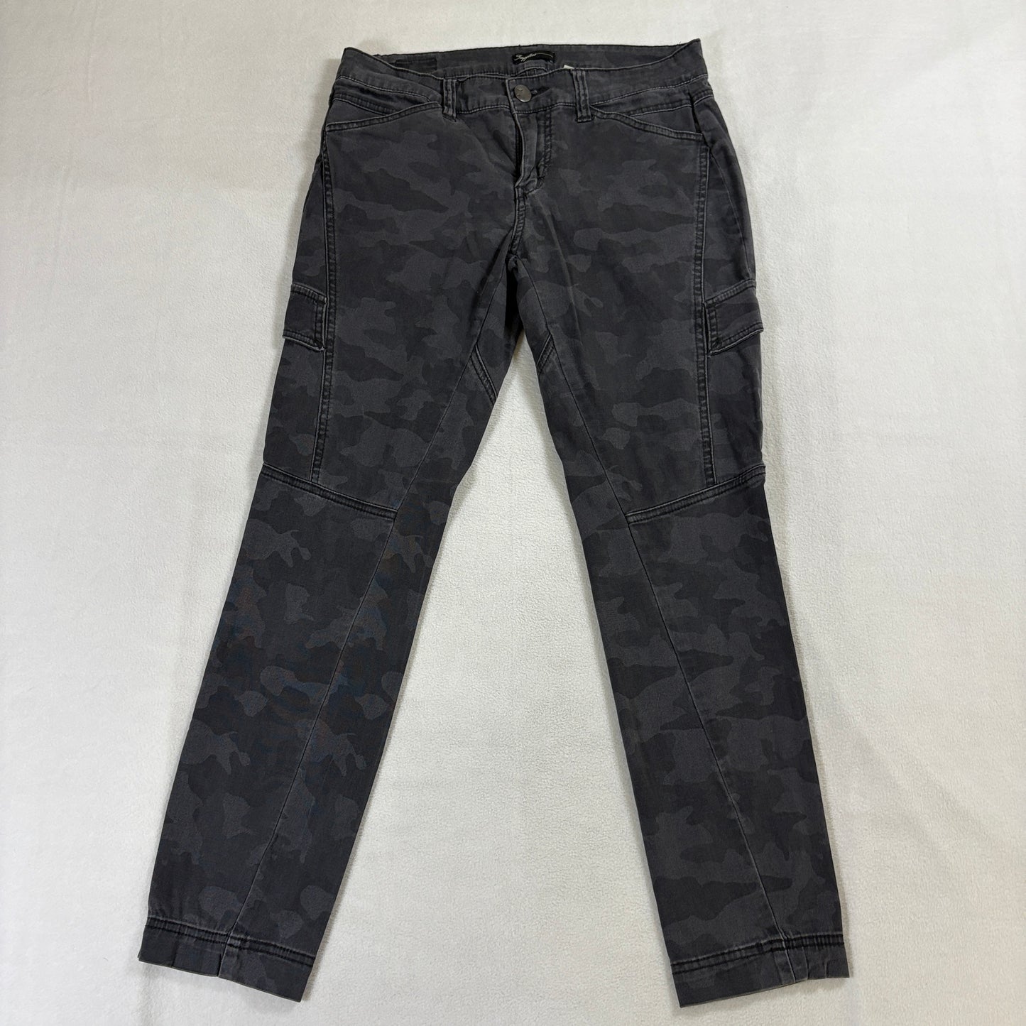 Camo Cargo Skinny Pants Womens Tag 6 Fits Like 31 X 28 Gray Stretch Utility Slim