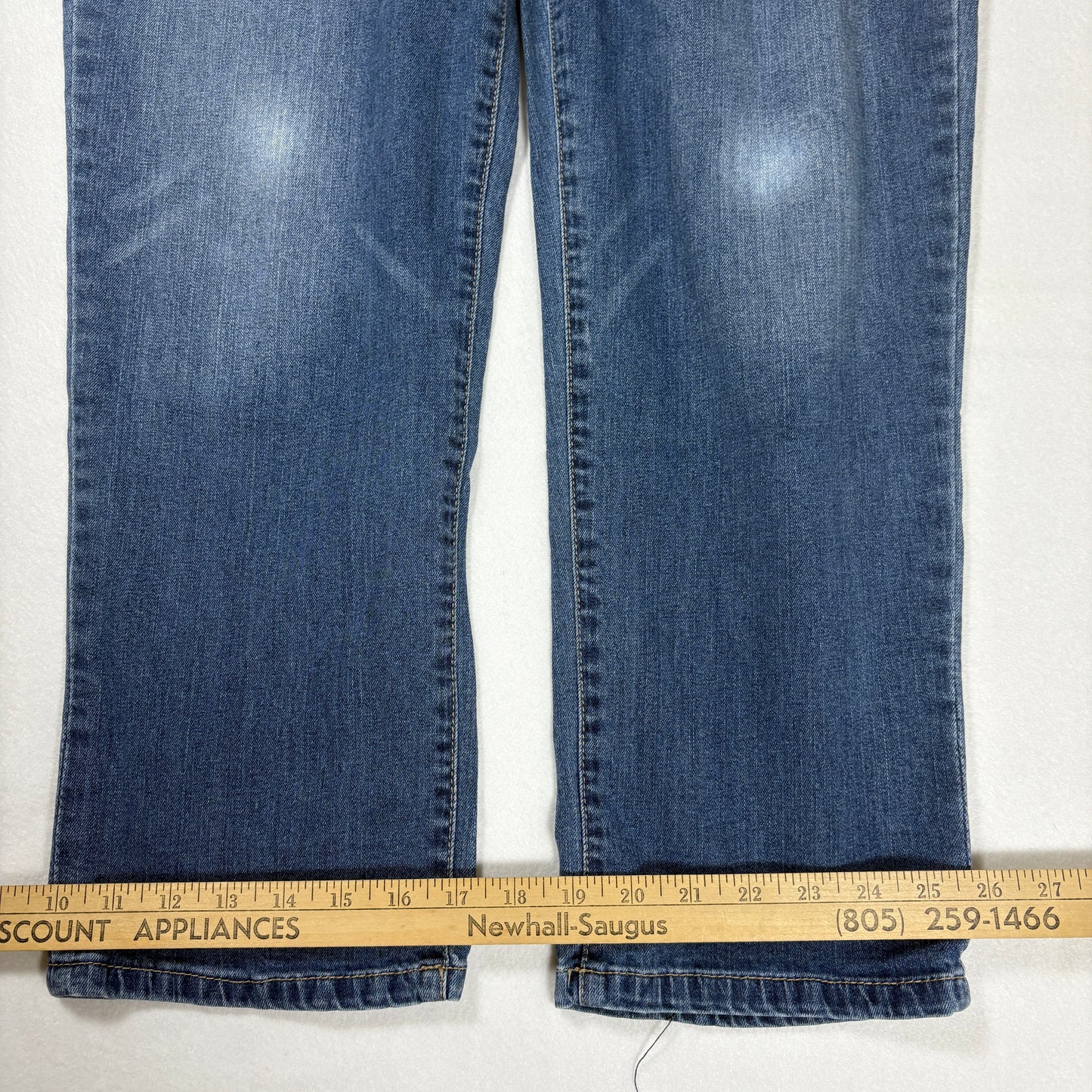 Democracy Women’s Jeans Size 14 Blue Straight Leg Faded Wash Stretch Denim Pants