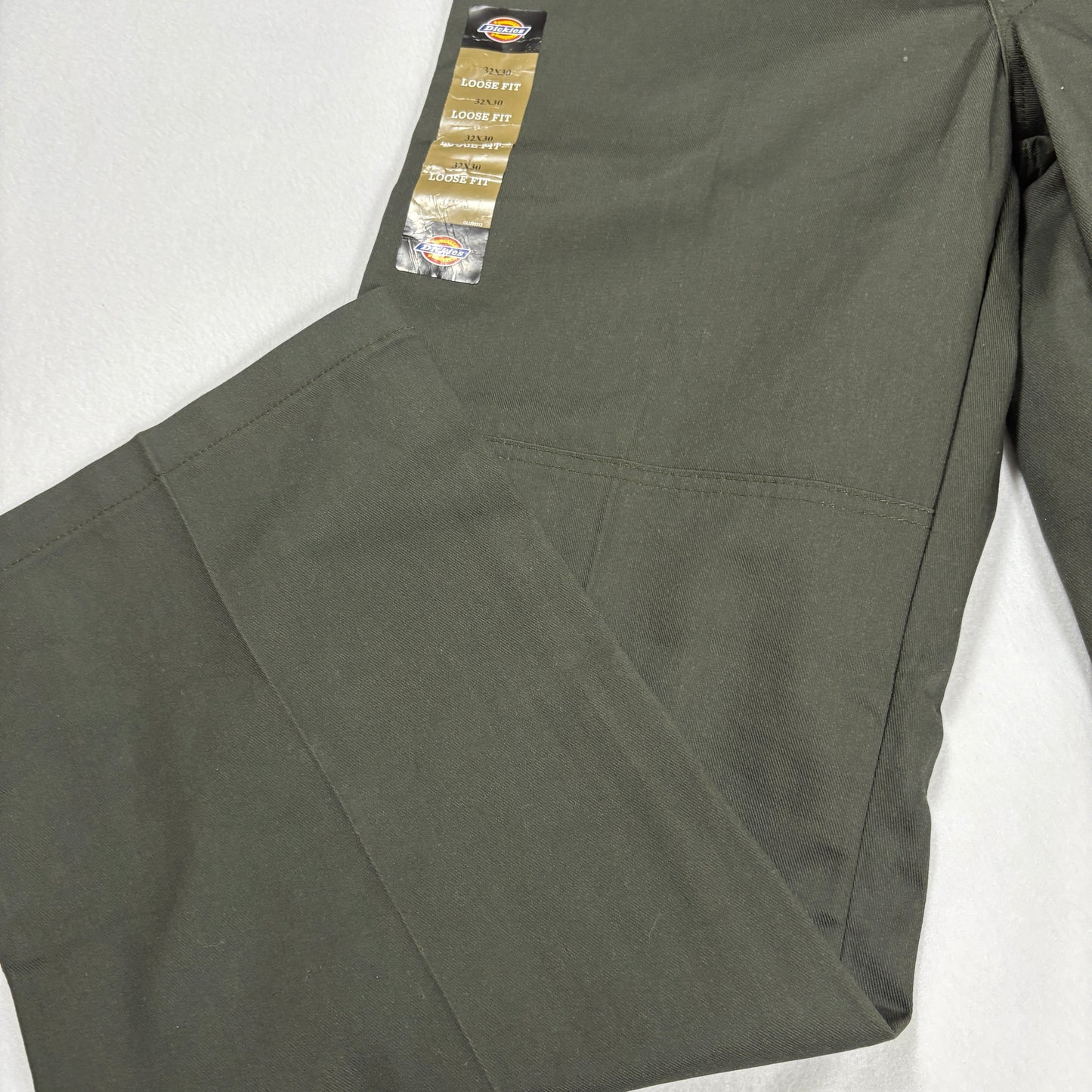 Dickies Men’s Loose Fit Work Pants 32x30 Green Twill Straight Leg Double Knee