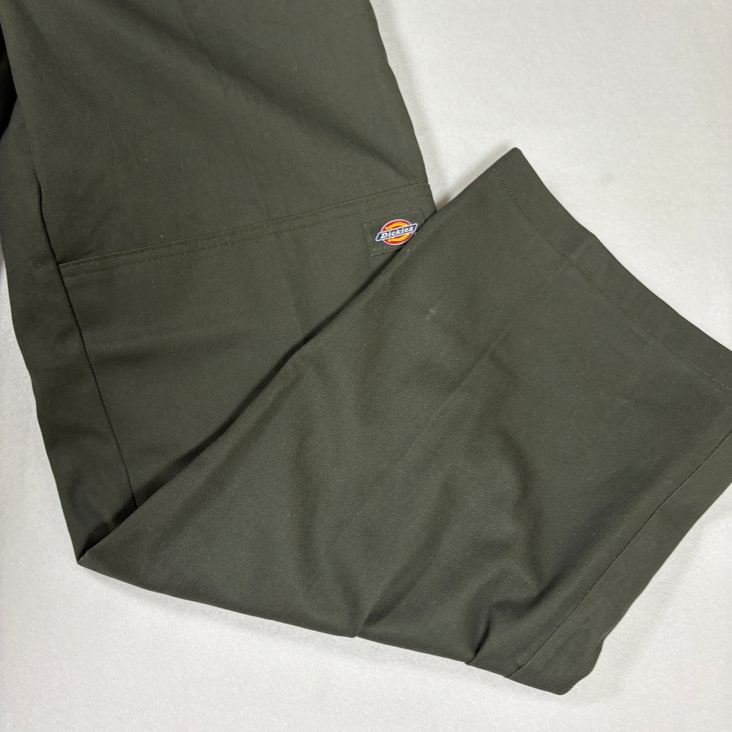 Dickies Men’s Loose Fit Work Pants 32x30 Green Twill Straight Leg Double Knee