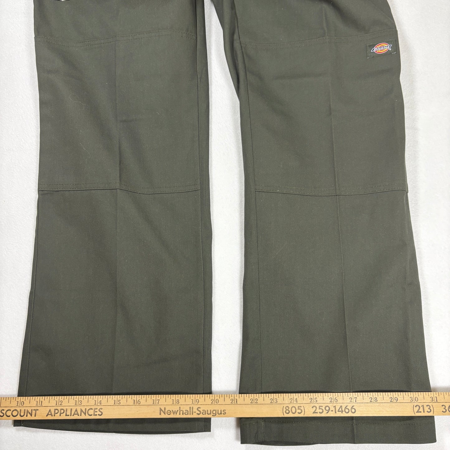 Dickies Men’s Loose Fit Work Pants 32x30 Green Twill Straight Leg Double Knee