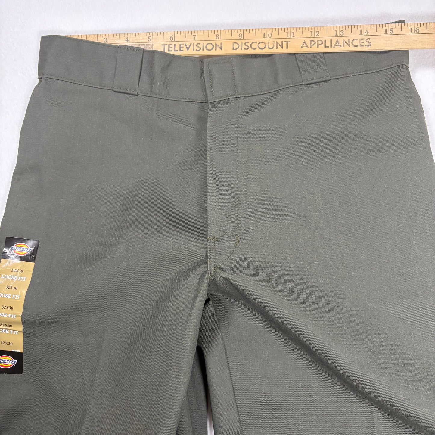 Dickies Men’s Loose Fit Work Pants 32x30 Green Twill Straight Leg Double Knee