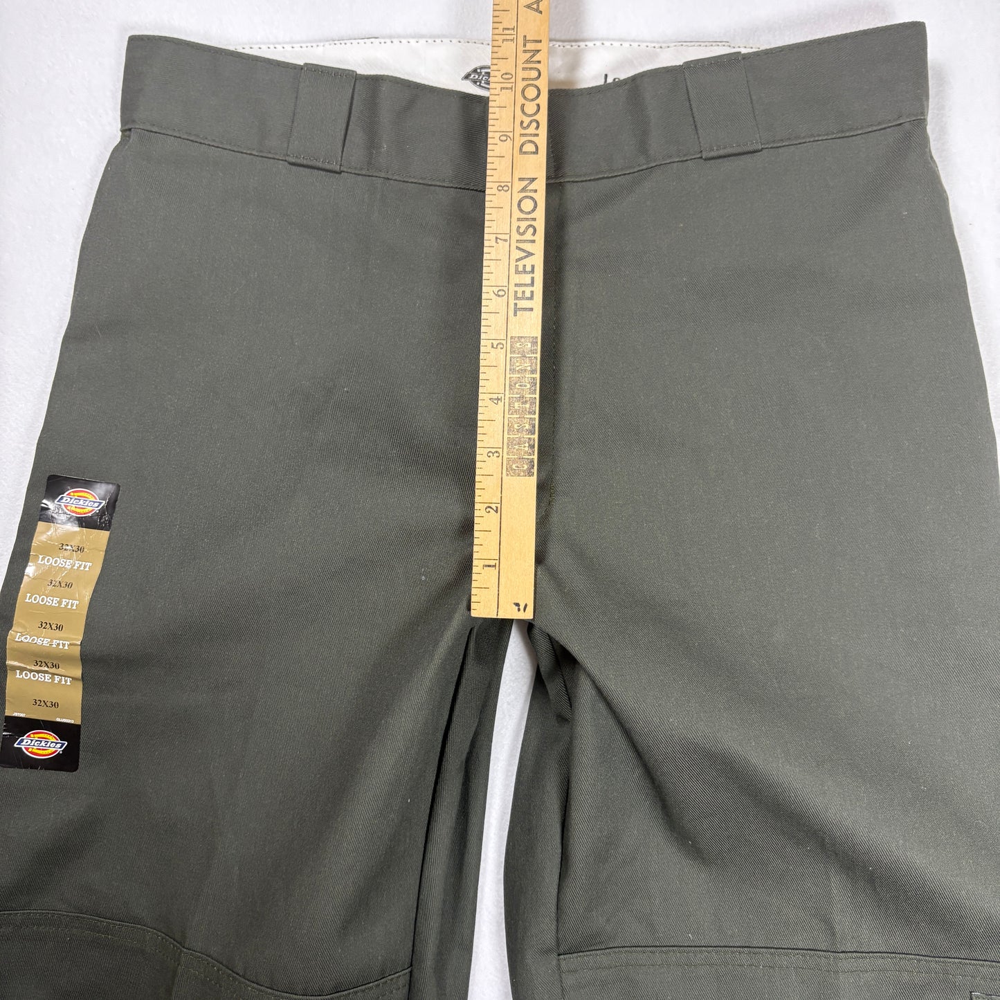Dickies Men’s Loose Fit Work Pants 32x30 Green Twill Straight Leg Double Knee