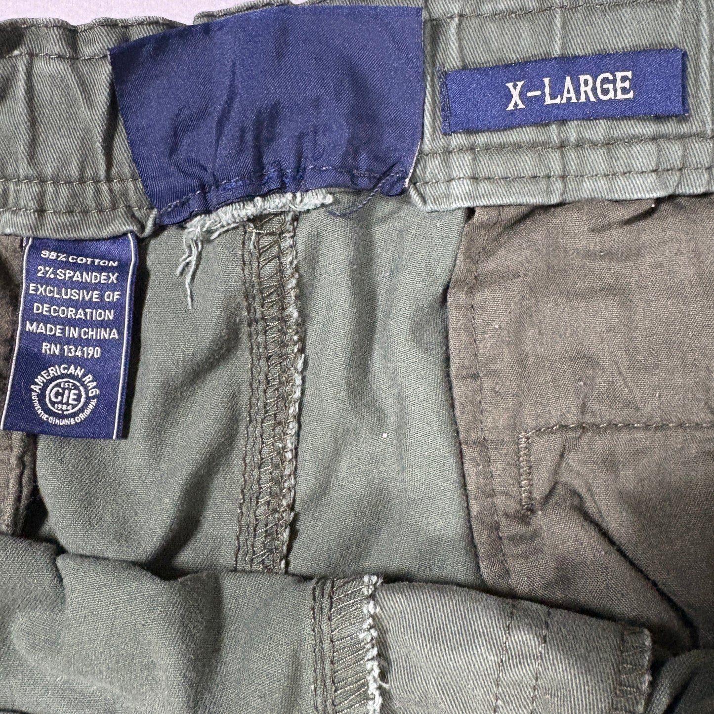American Eagle Men’s Jogger Pants XL Green Drawstring Waist Casual Cotton Blend