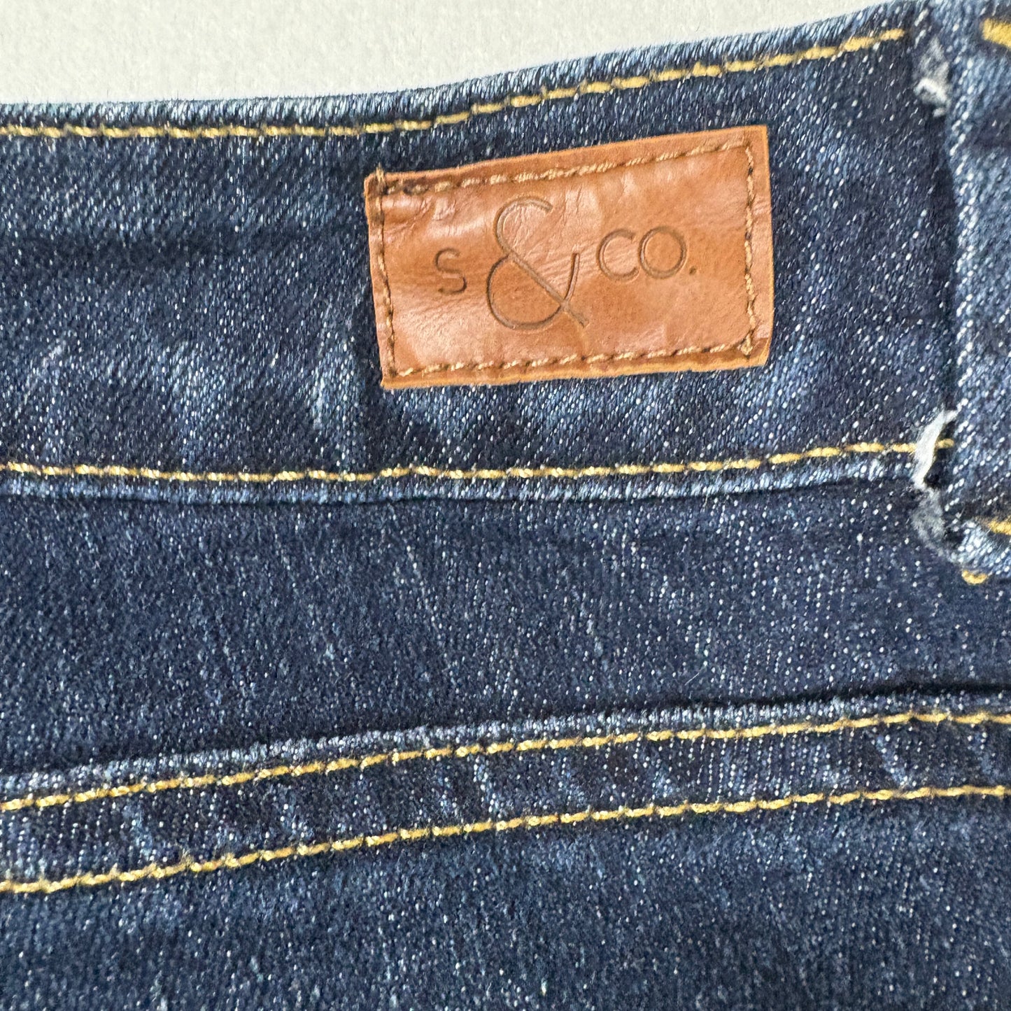 S & Co. Women’s Jeans Size 14 Dark Wash Skinny Low Rise Stretch Denim Cuffed Hem