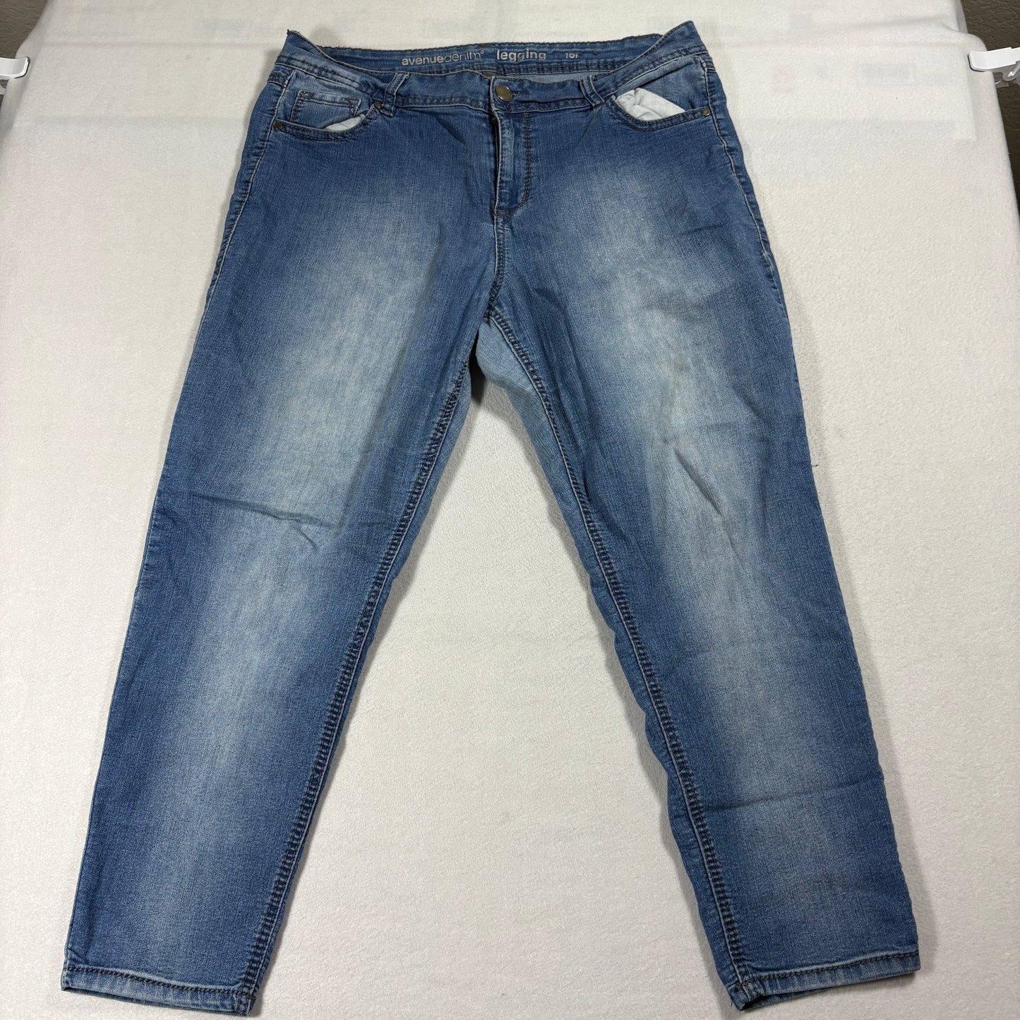 Avenue Denim Jeggings Womens 16P Light Wash Stretch Skinny Jeans Y2K Casual