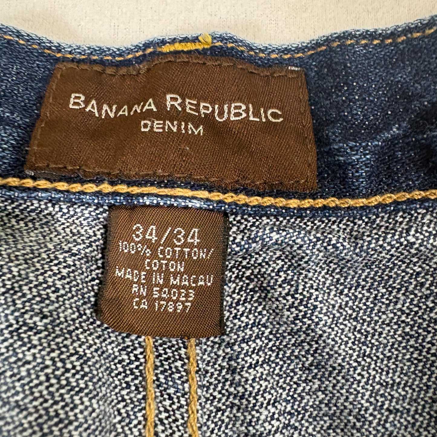 Banana Republic mens jeans 34x34 blue denim straight leg vintage Y2K grunge