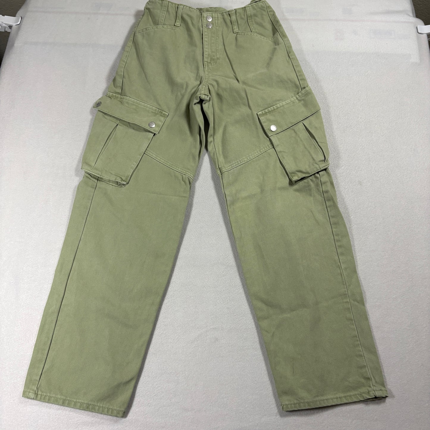 Forever 21 Cargo Pants Womens 25 Olive Green Utility Y2K Streetwear Baggy