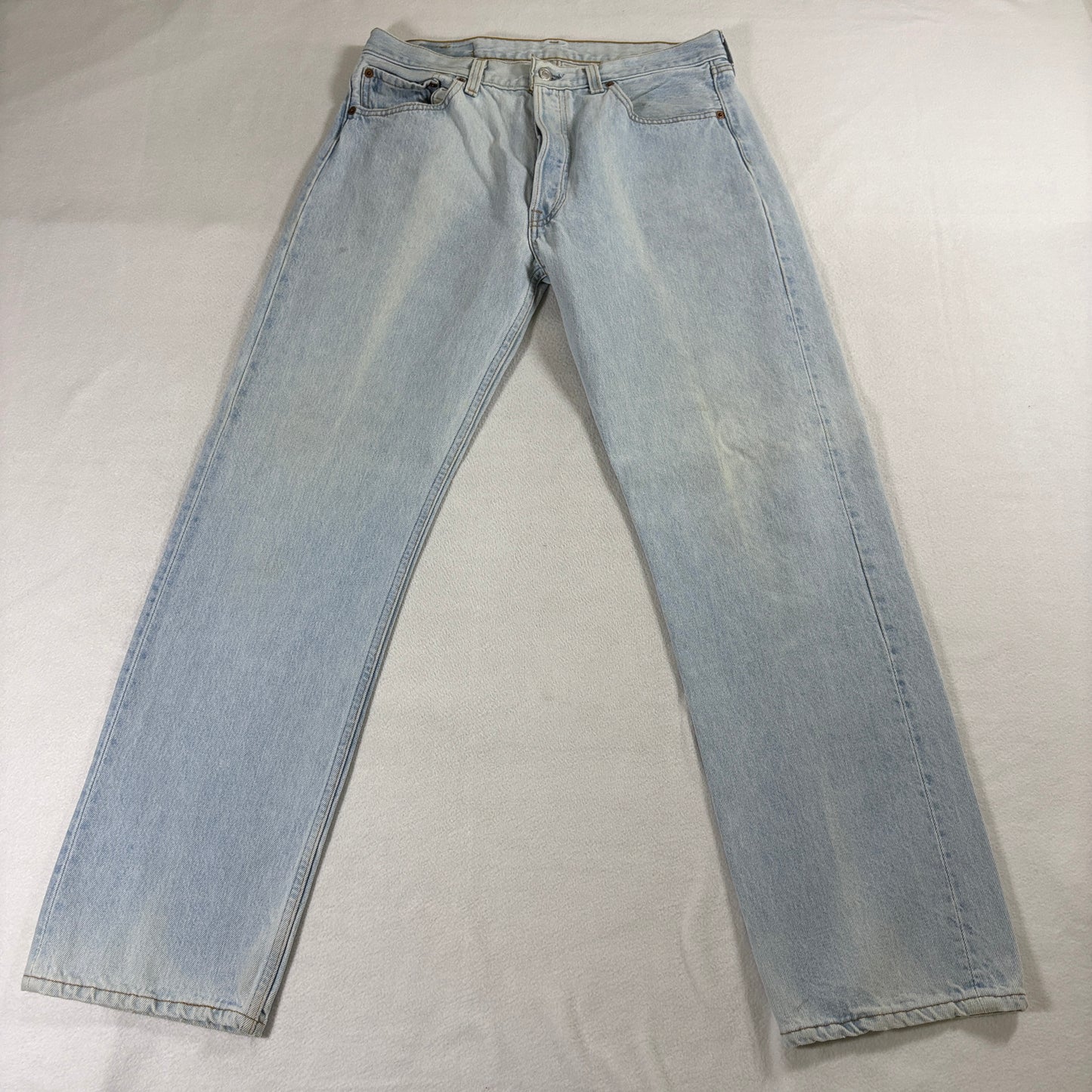 Levis 501 Straight Leg Jeans Light Wash W34 L32 Fits Like 32 X 31 Vintage USA