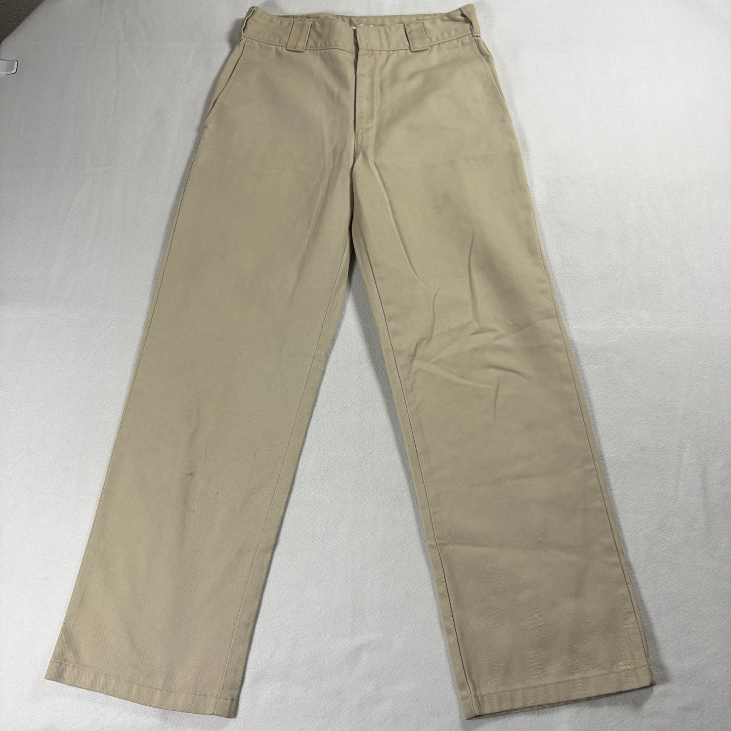 Dickies Work Pants Womens 3/26 Khaki Vintage Straight Leg Crop Roll Hem Y2K Fits