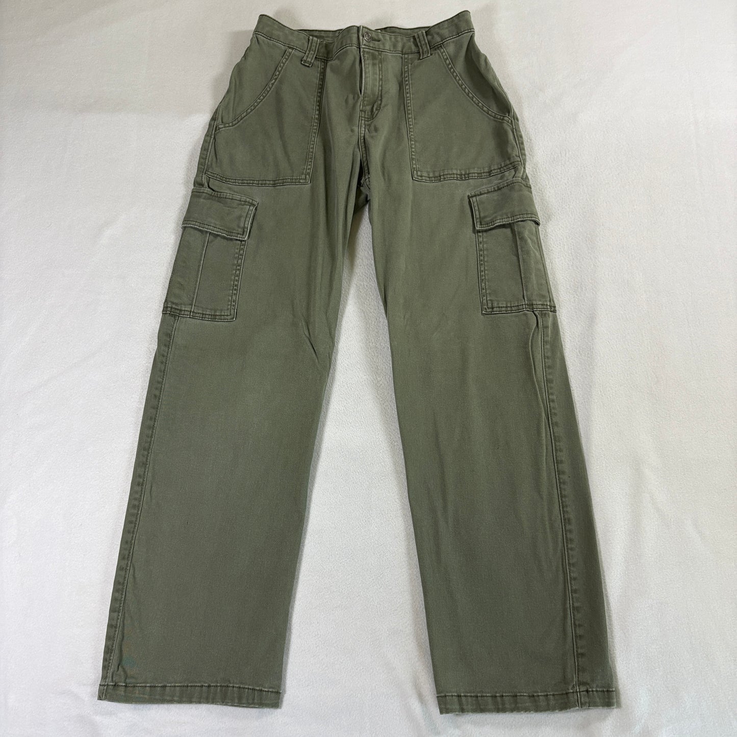 Hollister Cargo Pants High Rise Utility Dad Fit Green W28 Fits Like 29X29 Y2K