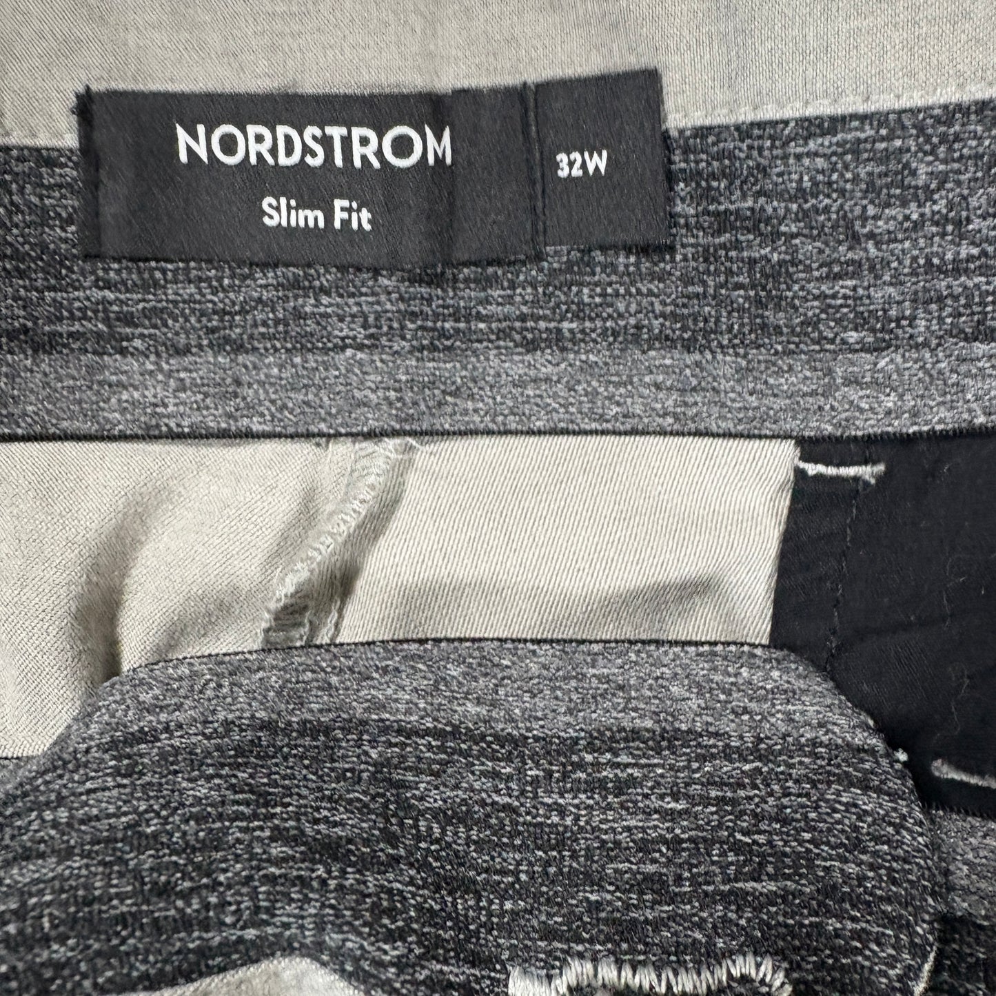 Nordstrom Shorts Mens 32W Slim Fit Gray Flat Front Casual Dressy Chino Style
